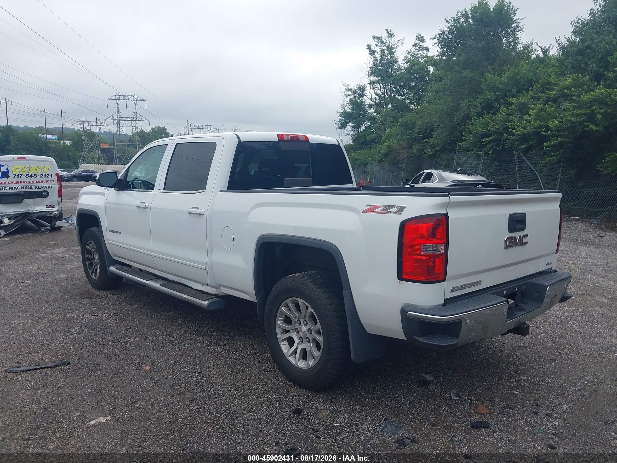 2014 Gmc Sierra 1500 Sle White vin: 3GTU2UEC4EG231878