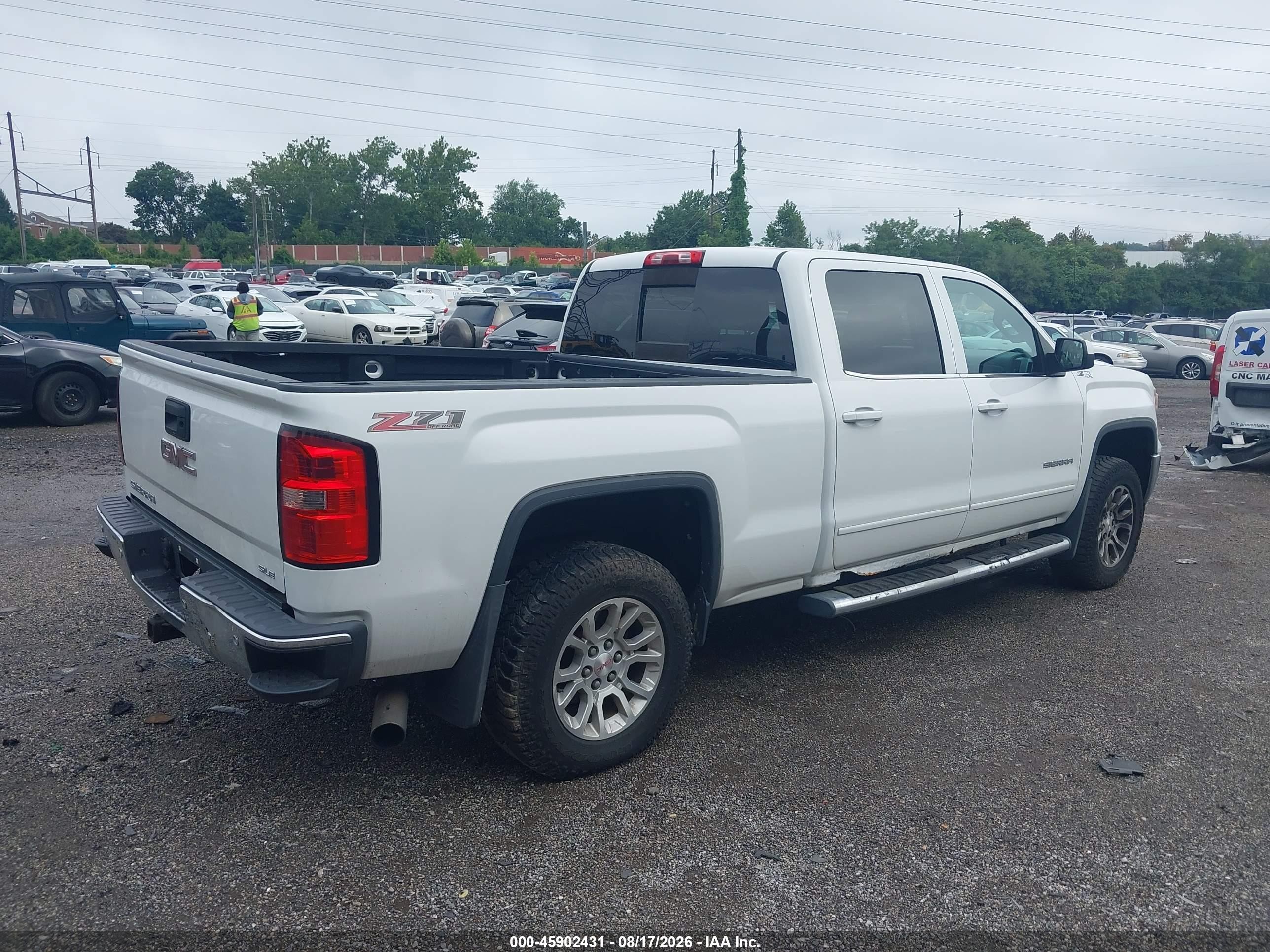 2014 Gmc Sierra 1500 Sle White vin: 3GTU2UEC4EG231878