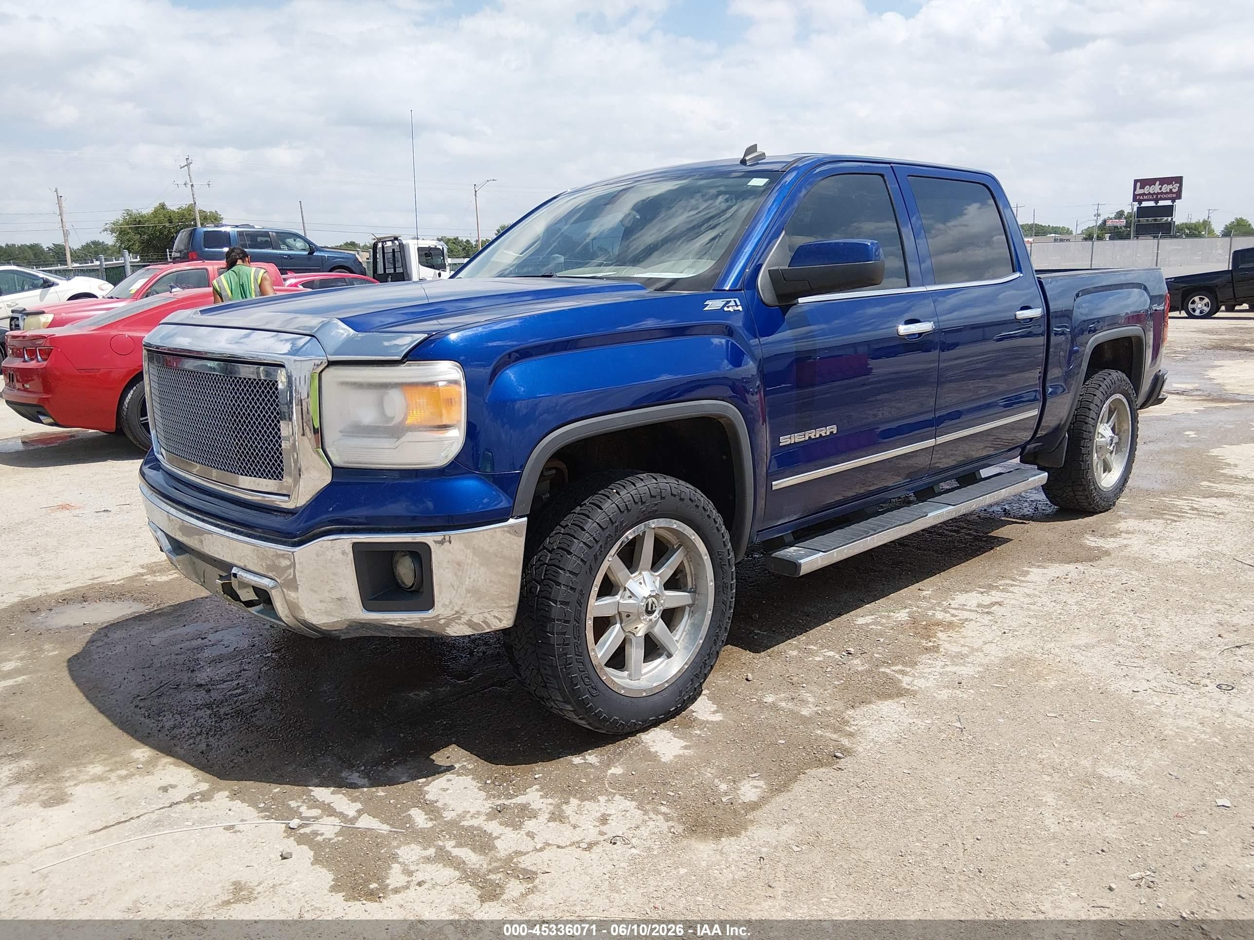 2014 Gmc Sierra 1500 Sle Blue vin: 3GTU2UEC4EG334525