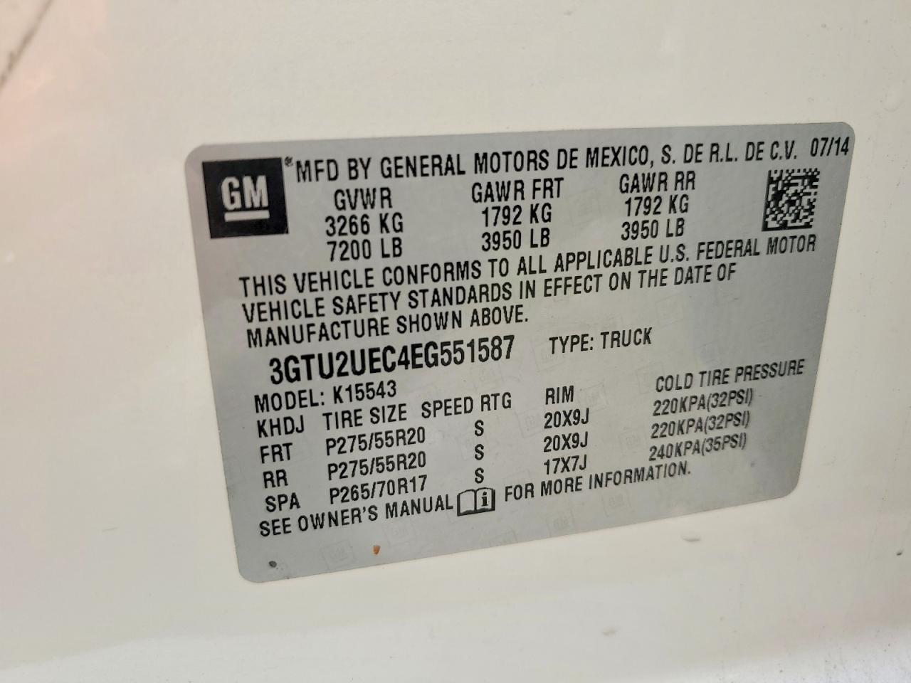 2014 Gmc Sierra 1500 Sle Белый vin: 3GTU2UEC4EG551587