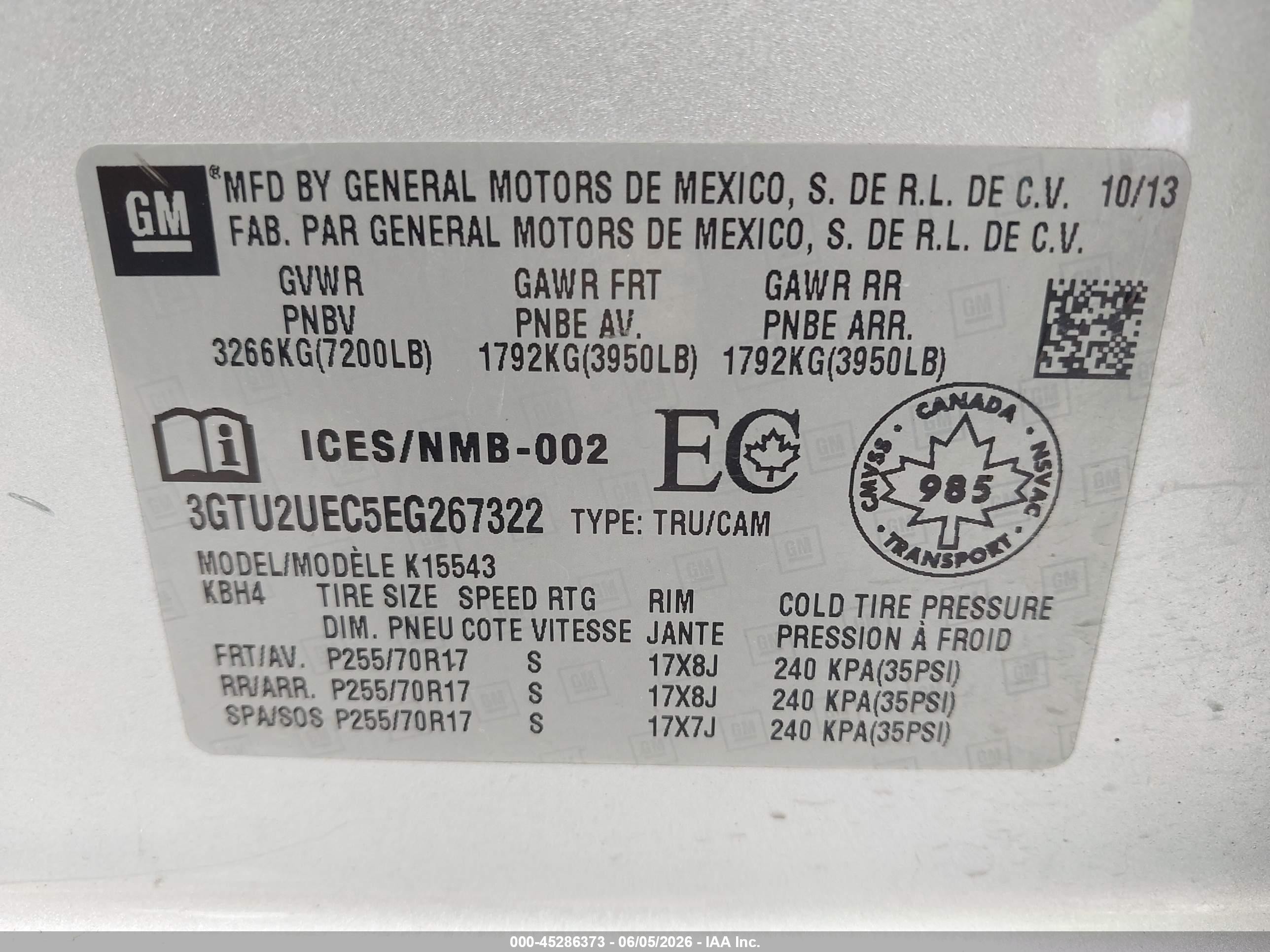 2014 Gmc Sierra 1500 Sle Silver vin: 3GTU2UEC5EG267322