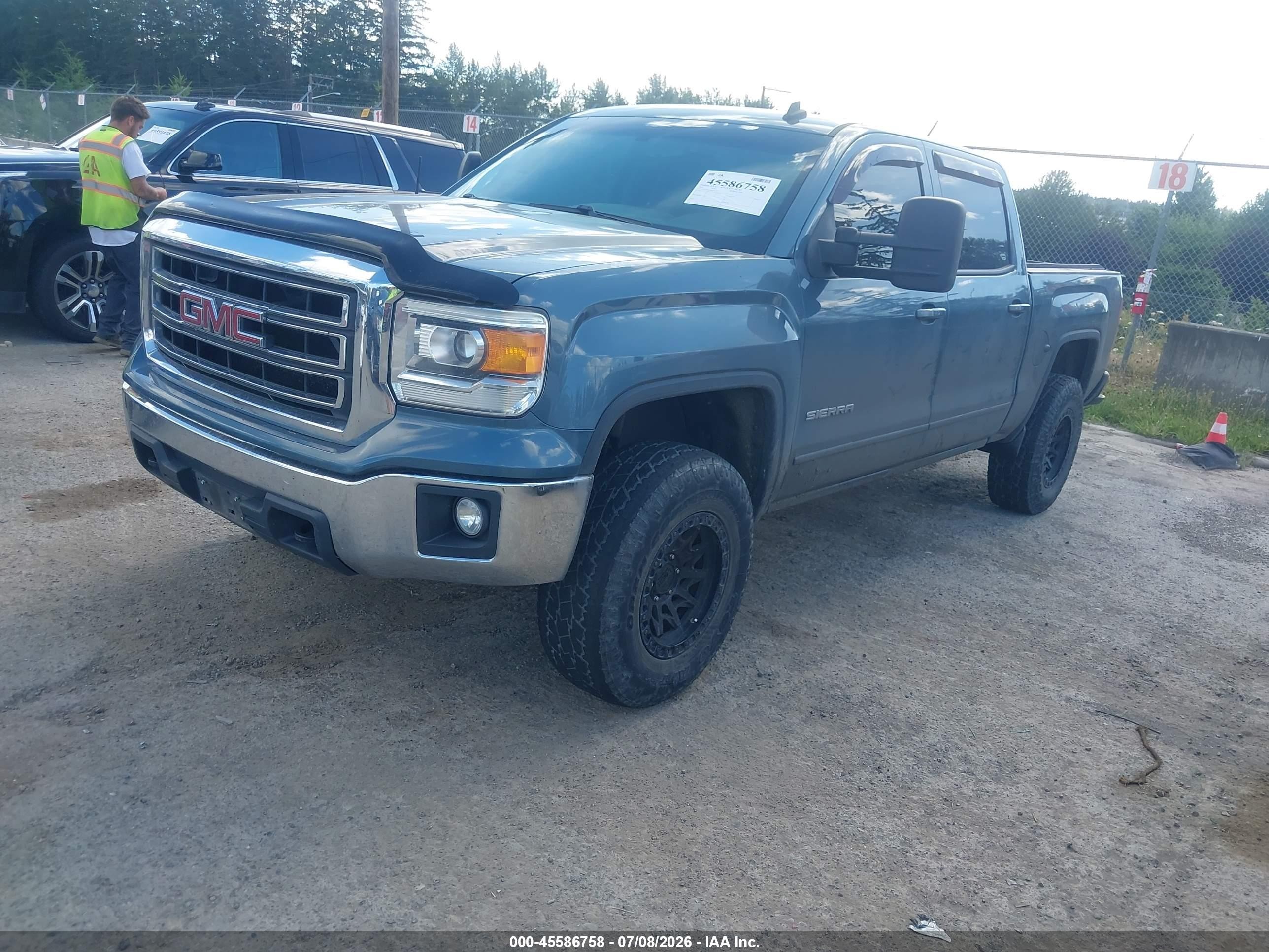 2014 Gmc Sierra 1500 Sle Blue vin: 3GTU2UEC5EG366786
