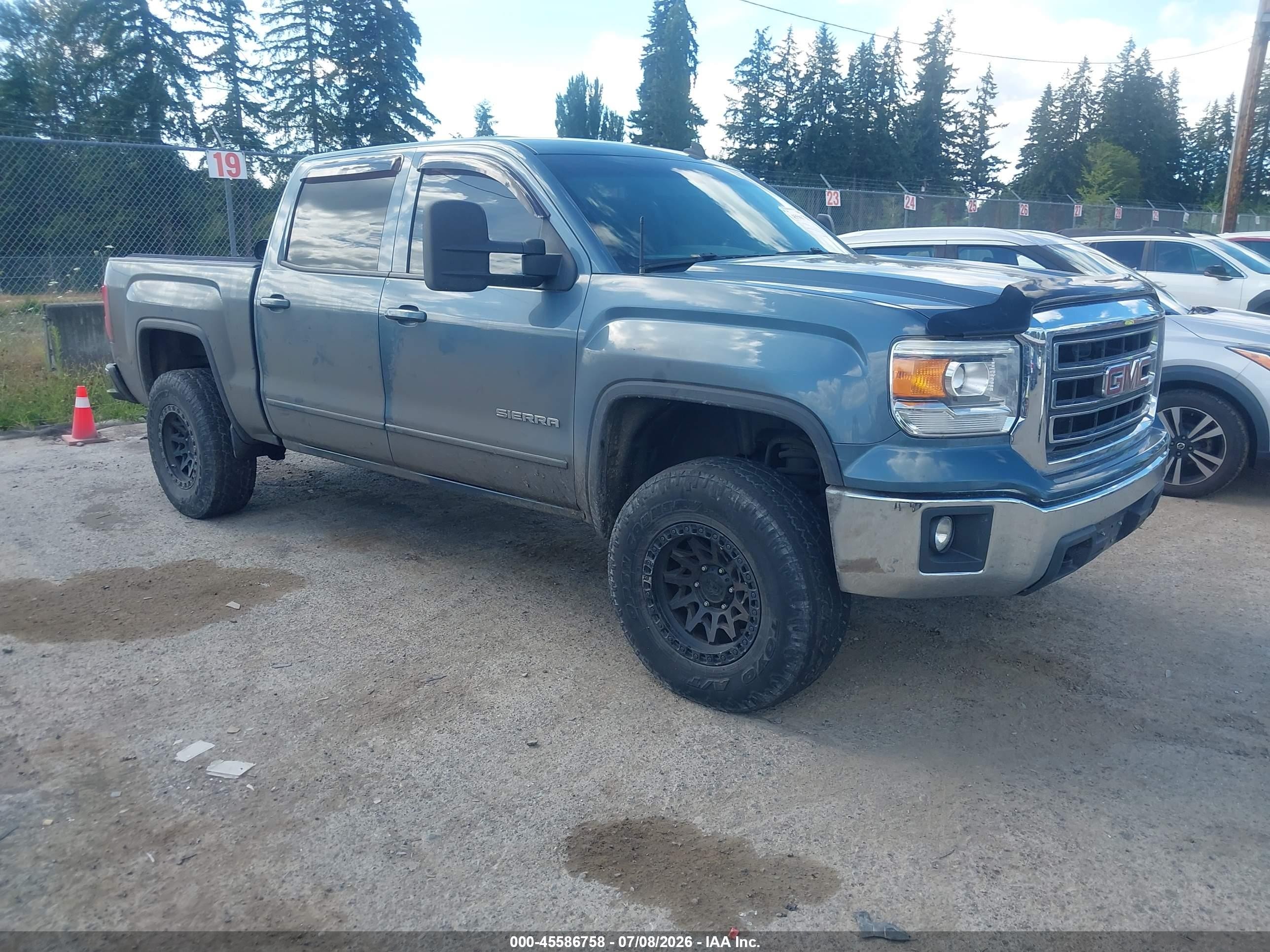 2014 Gmc Sierra 1500 Sle Blue vin: 3GTU2UEC5EG366786