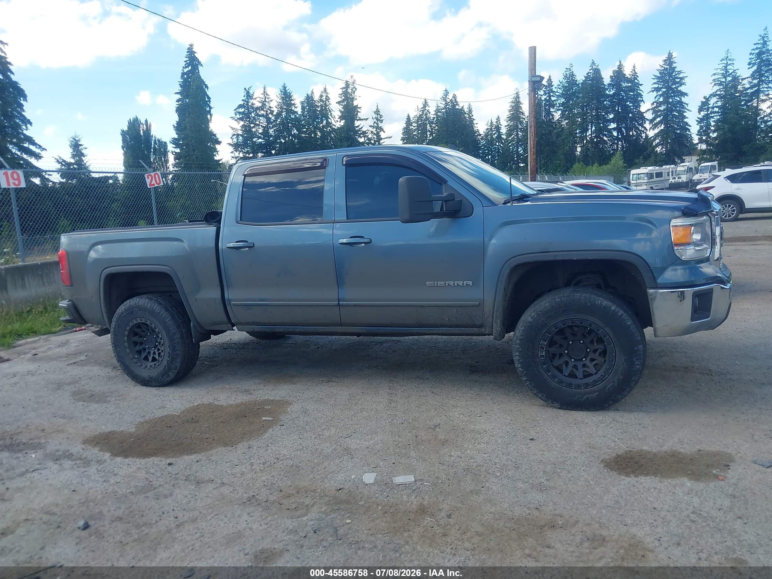 2014 Gmc Sierra 1500 Sle Blue vin: 3GTU2UEC5EG366786