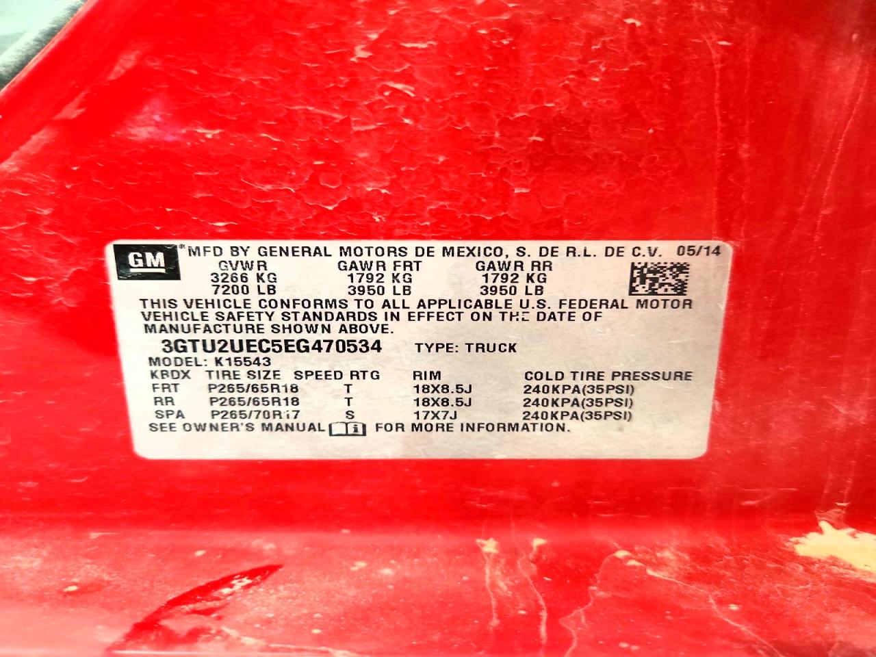 2014 Gmc Sierra K1500 Sle Red vin: 3GTU2UEC5EG470534