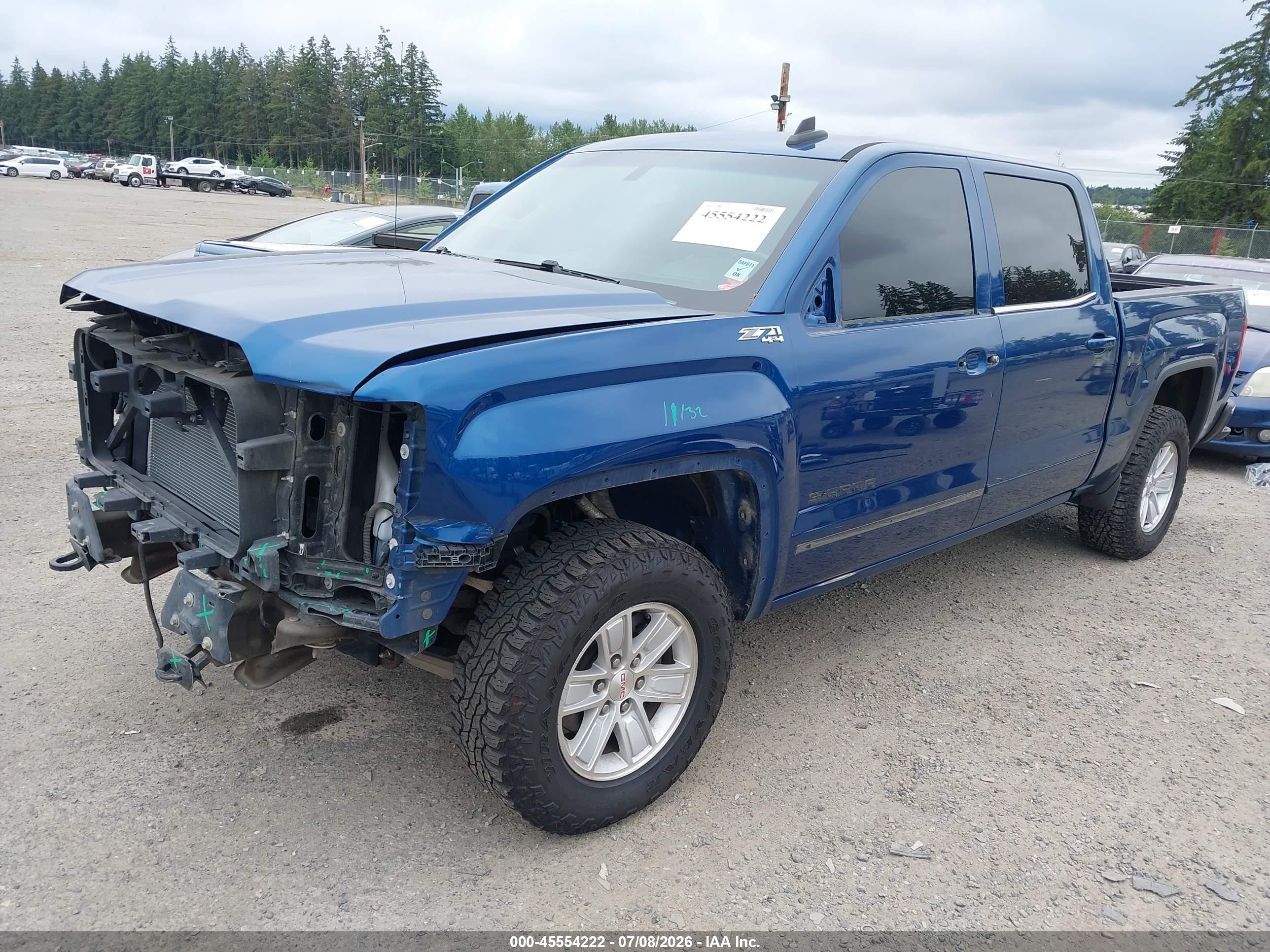 2015 Gmc Sierra 1500 Sle Blue vin: 3GTU2UEC5FG219482