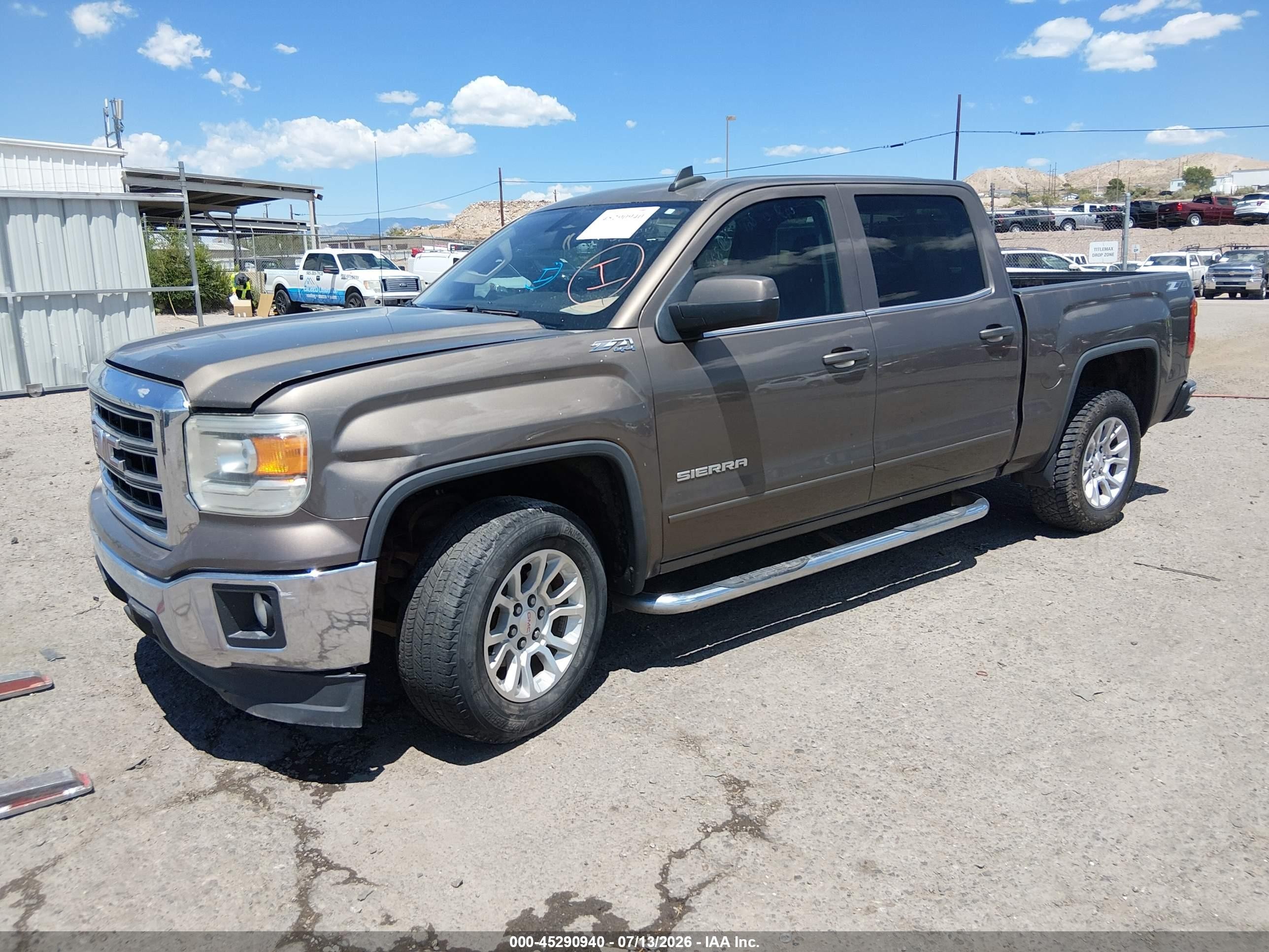2015 Gmc Sierra 1500 Sle Brown vin: 3GTU2UEC5FG428513