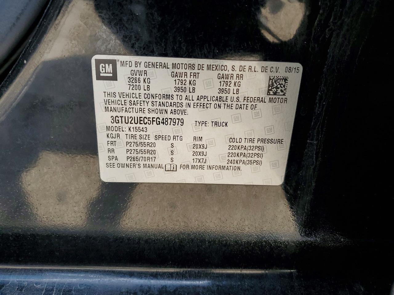 2015 Gmc Sierra K1500 Sle Black vin: 3GTU2UEC5FG487979