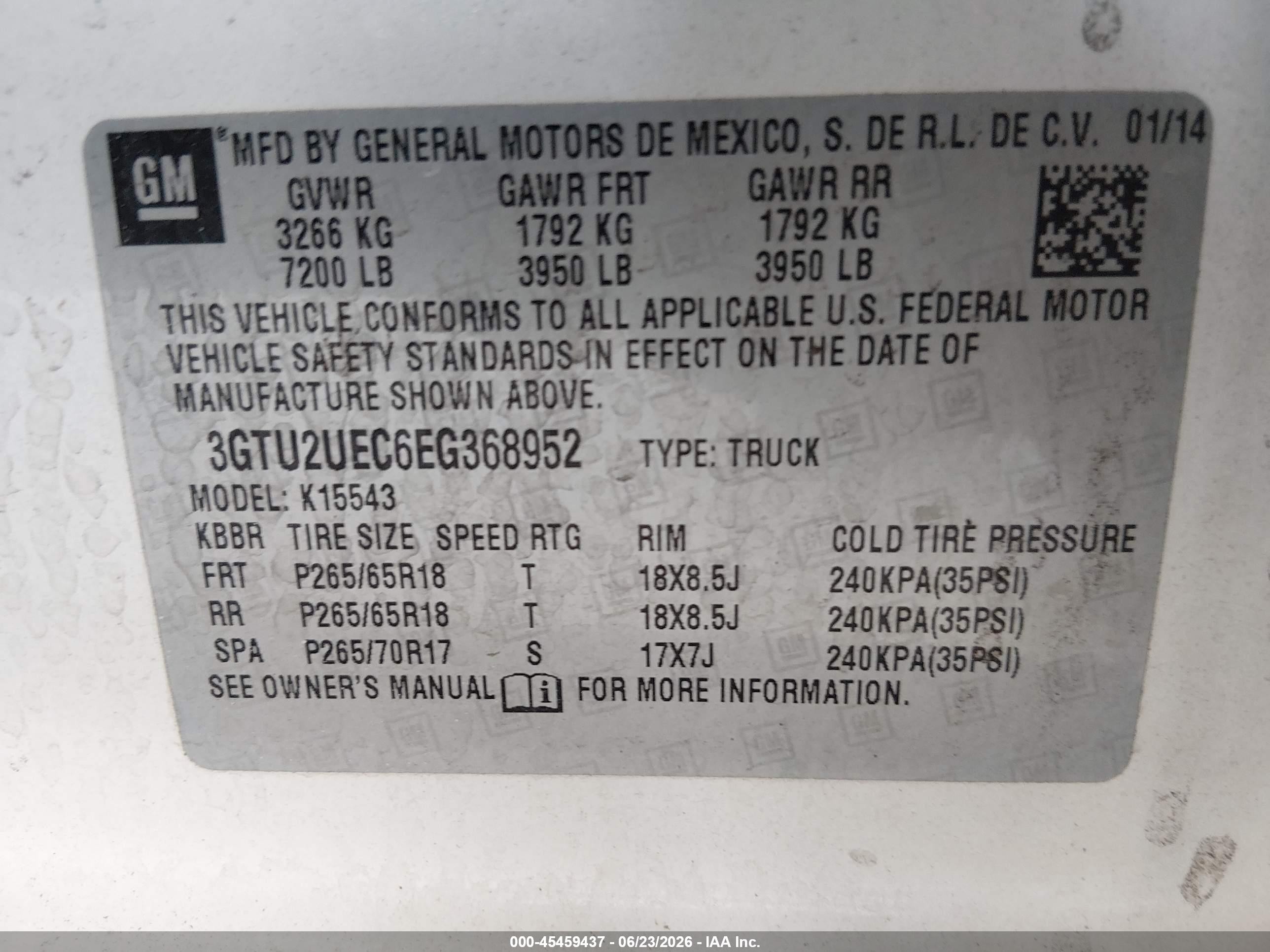 2014 Gmc Sierra 1500 Sle White vin: 3GTU2UEC6EG368952