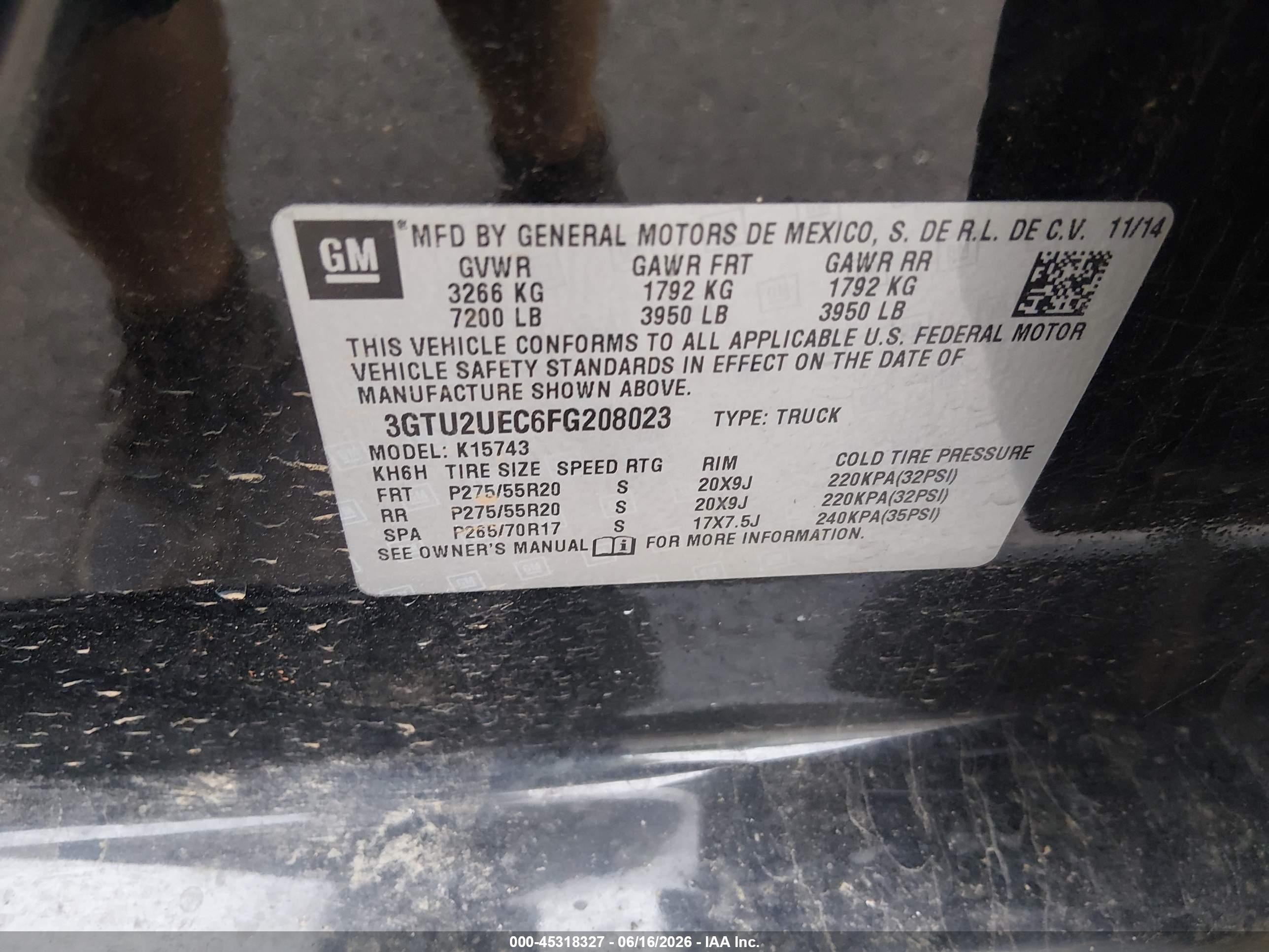 2015 Gmc Sierra 1500 Sle Black vin: 3GTU2UEC6FG208023