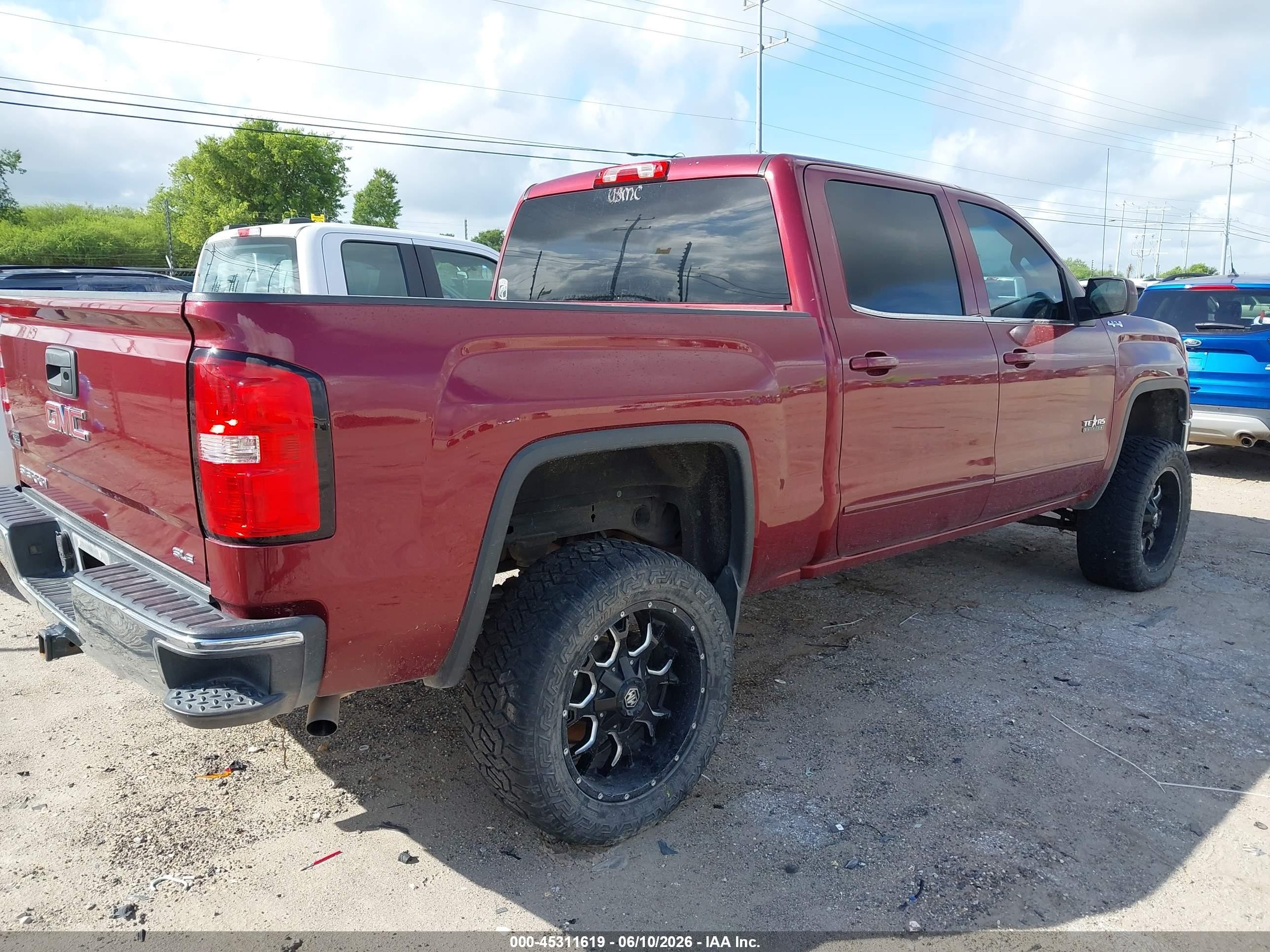 2015 Gmc Sierra 1500 Sle Maroon vin: 3GTU2UEC6FG217658