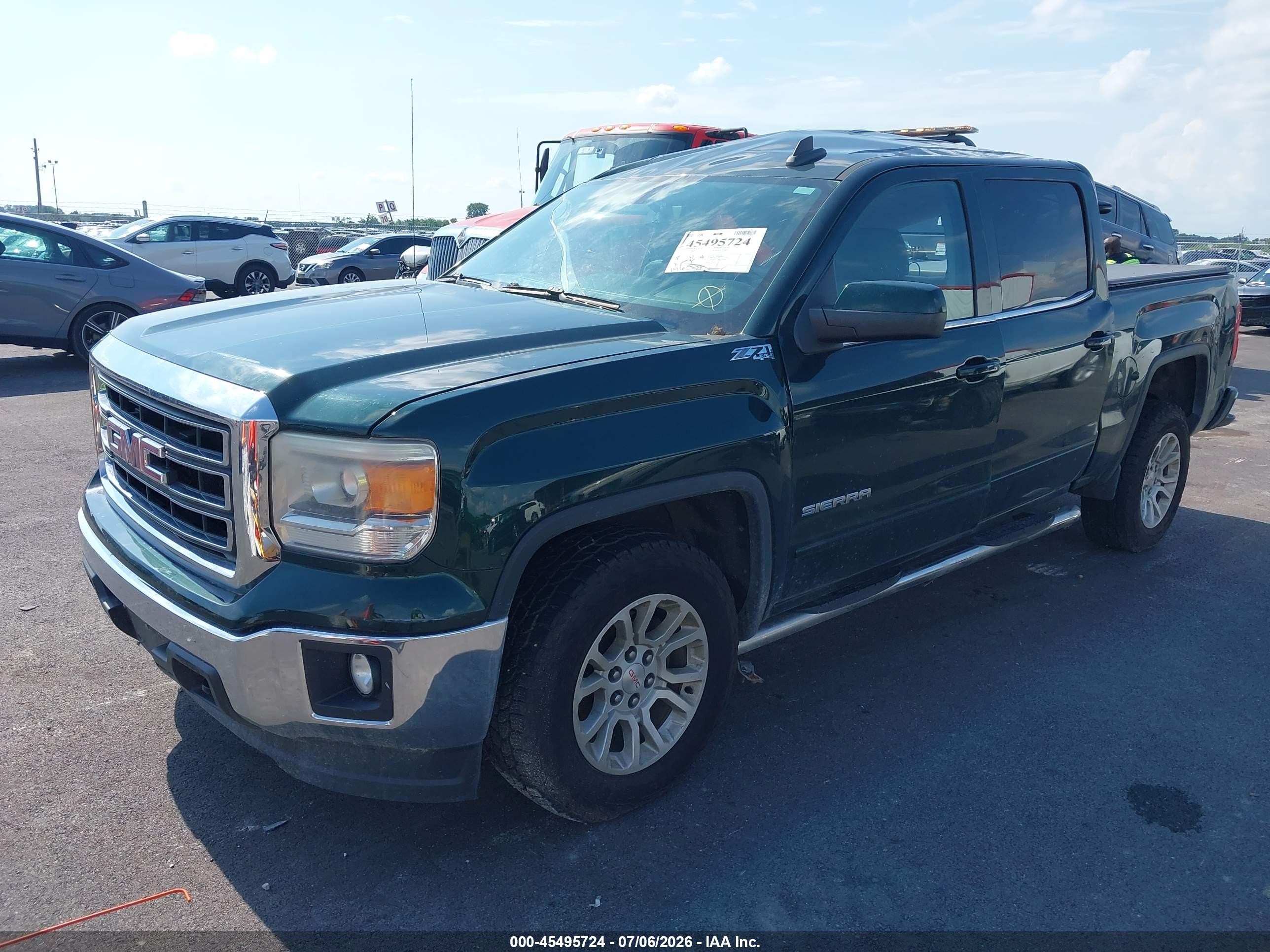 2015 Gmc Sierra 1500 Sle Зеленый vin: 3GTU2UEC6FG366930