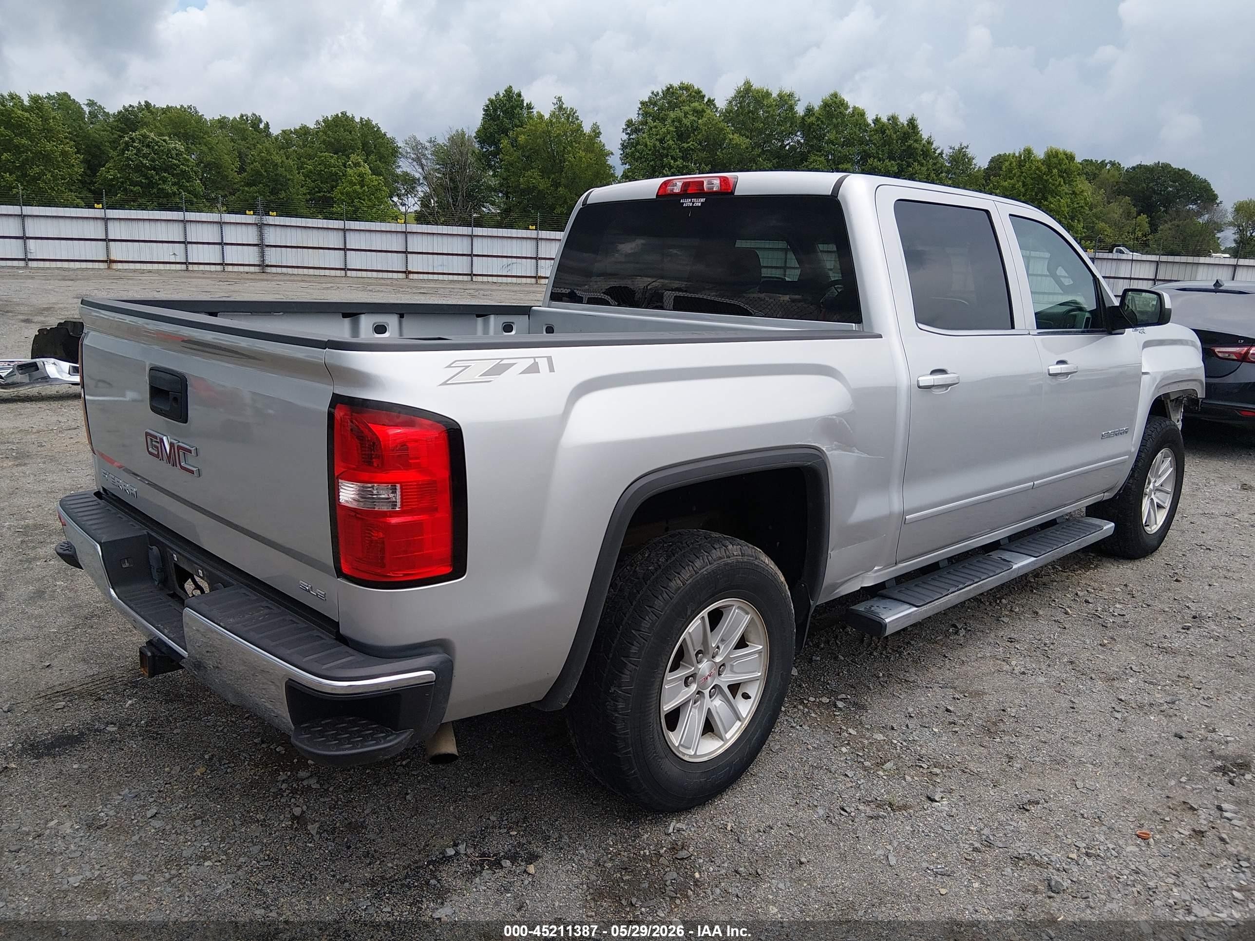 2015 Gmc Sierra 1500 Sle Silver vin: 3GTU2UEC6FG437012