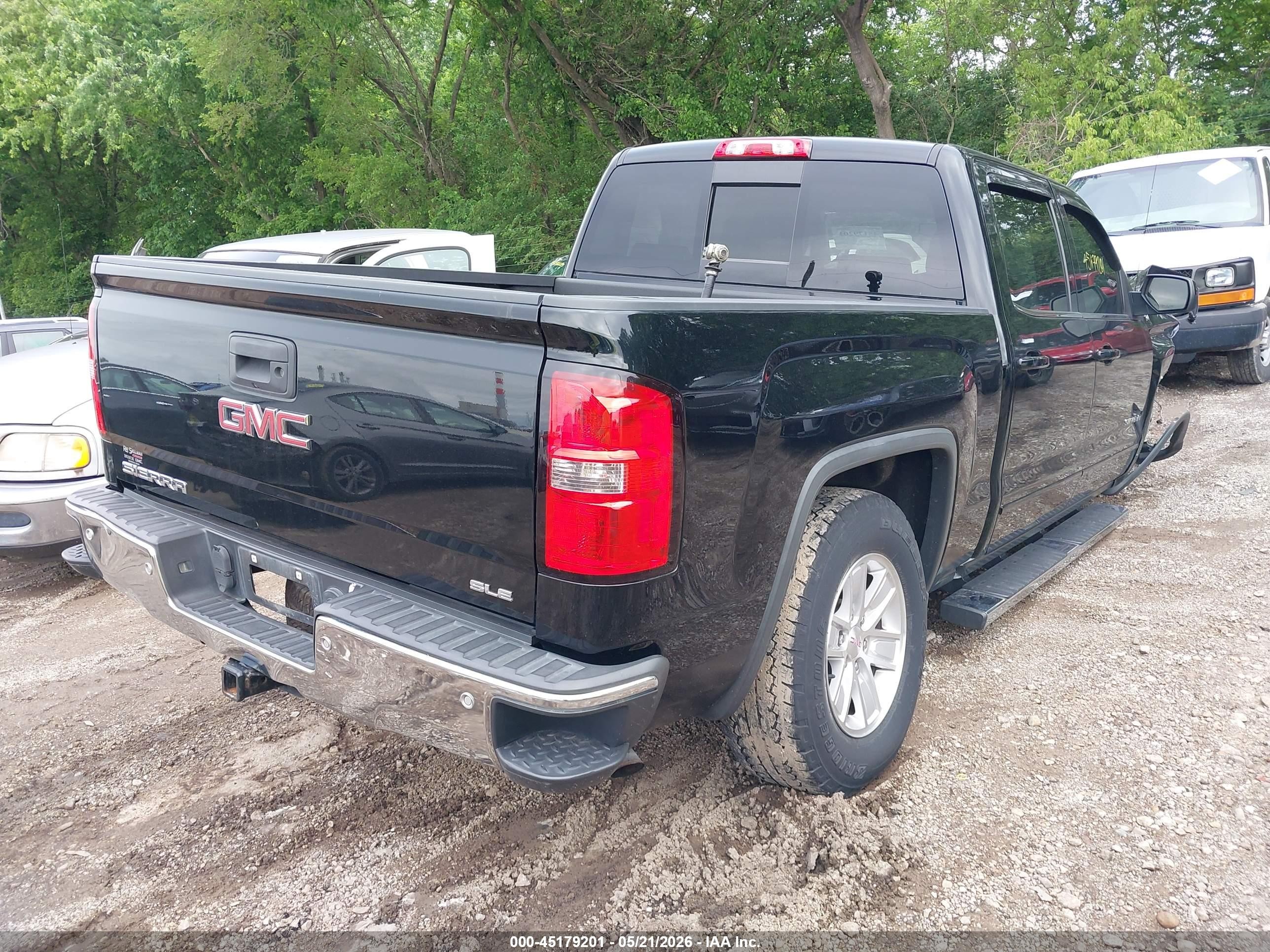 2015 Gmc Sierra 1500 Sle Black vin: 3GTU2UEC6FG491393
