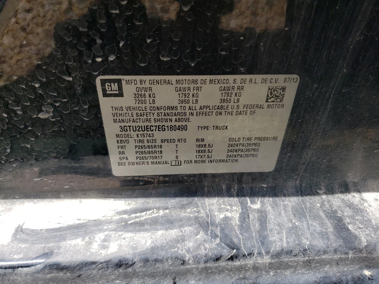 2014 Gmc Sierra K1500 Sle Black vin: 3GTU2UEC7EG180490