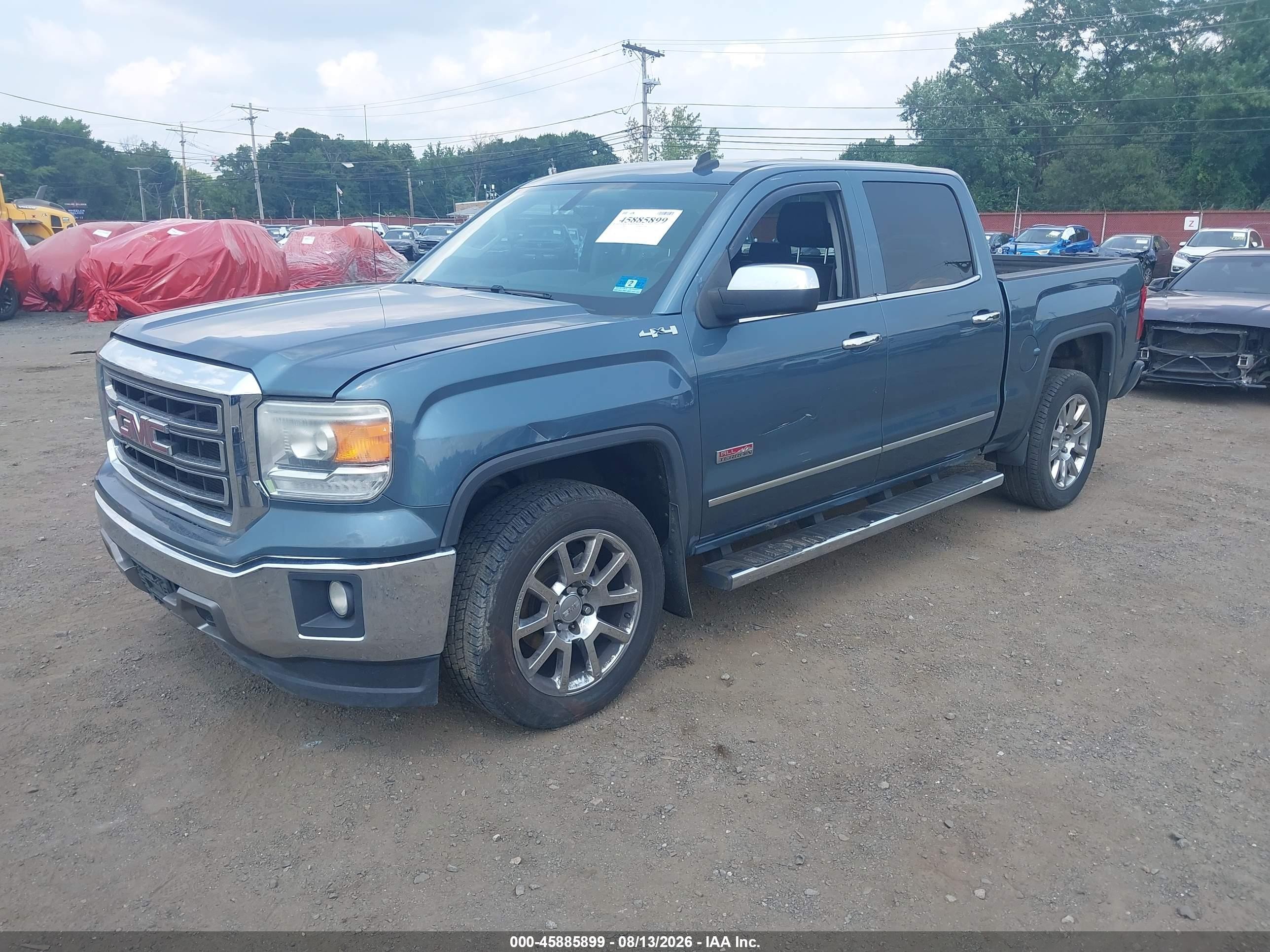 2014 Gmc Sierra 1500 Sle Light Blue vin: 3GTU2UEC7EG202634