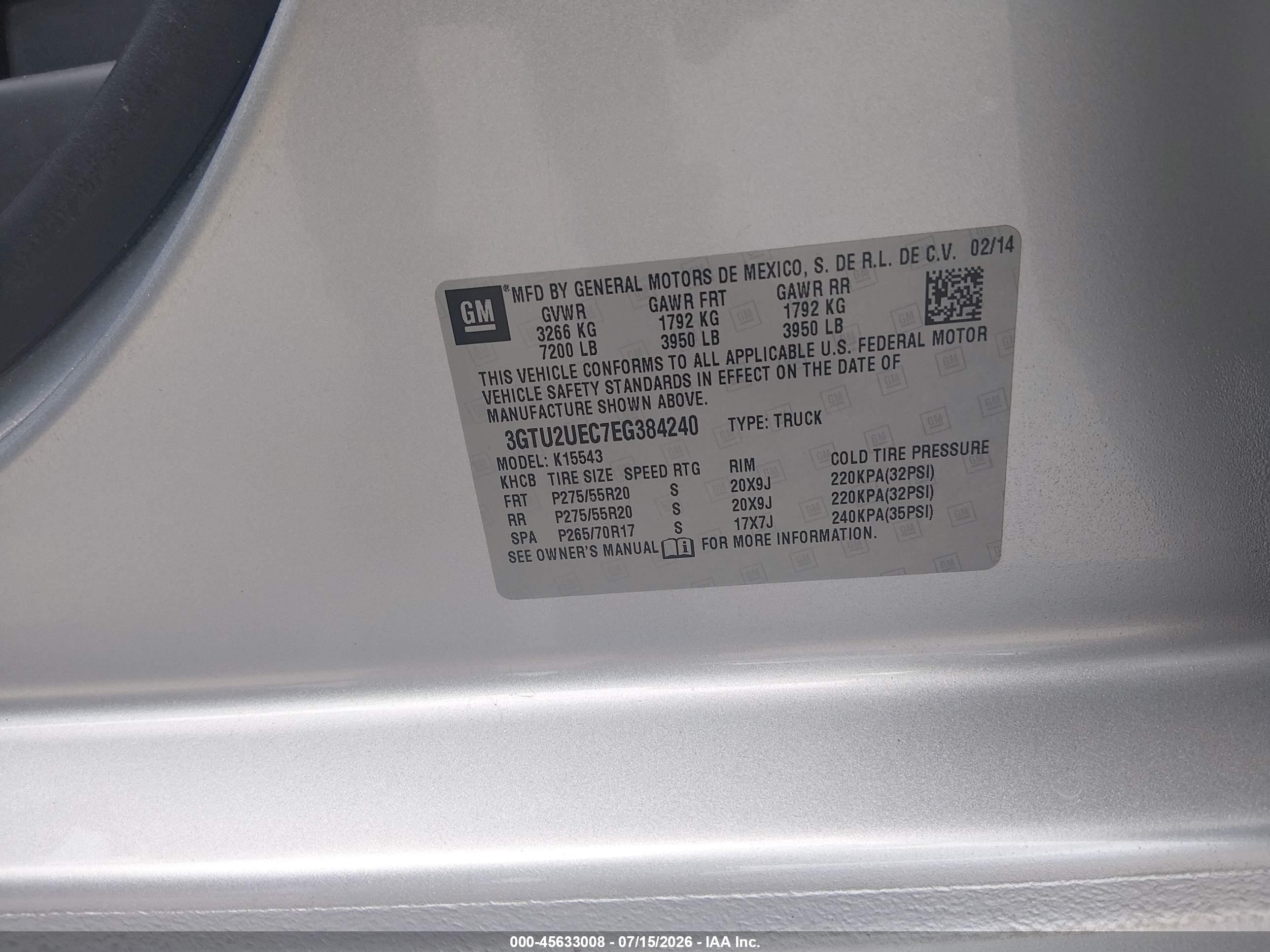 2014 Gmc Sierra 1500 Sle Silver vin: 3GTU2UEC7EG384240