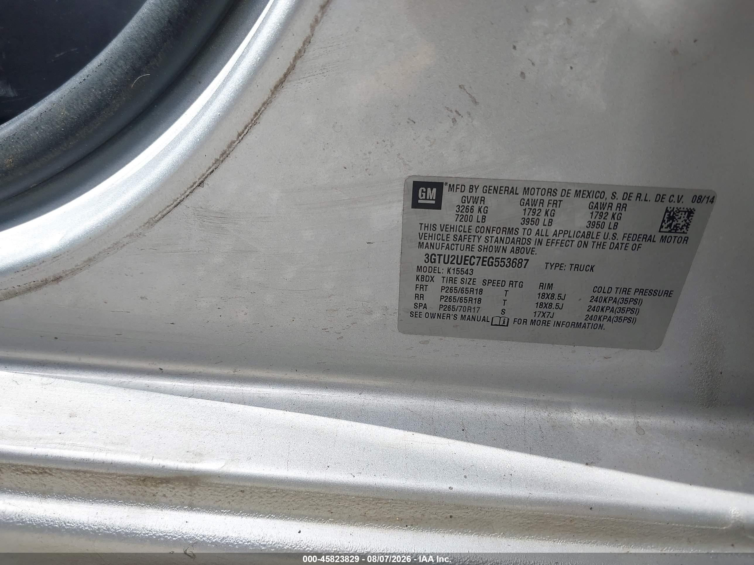 2014 Gmc Sierra 1500 Sle Silver vin: 3GTU2UEC7EG553687