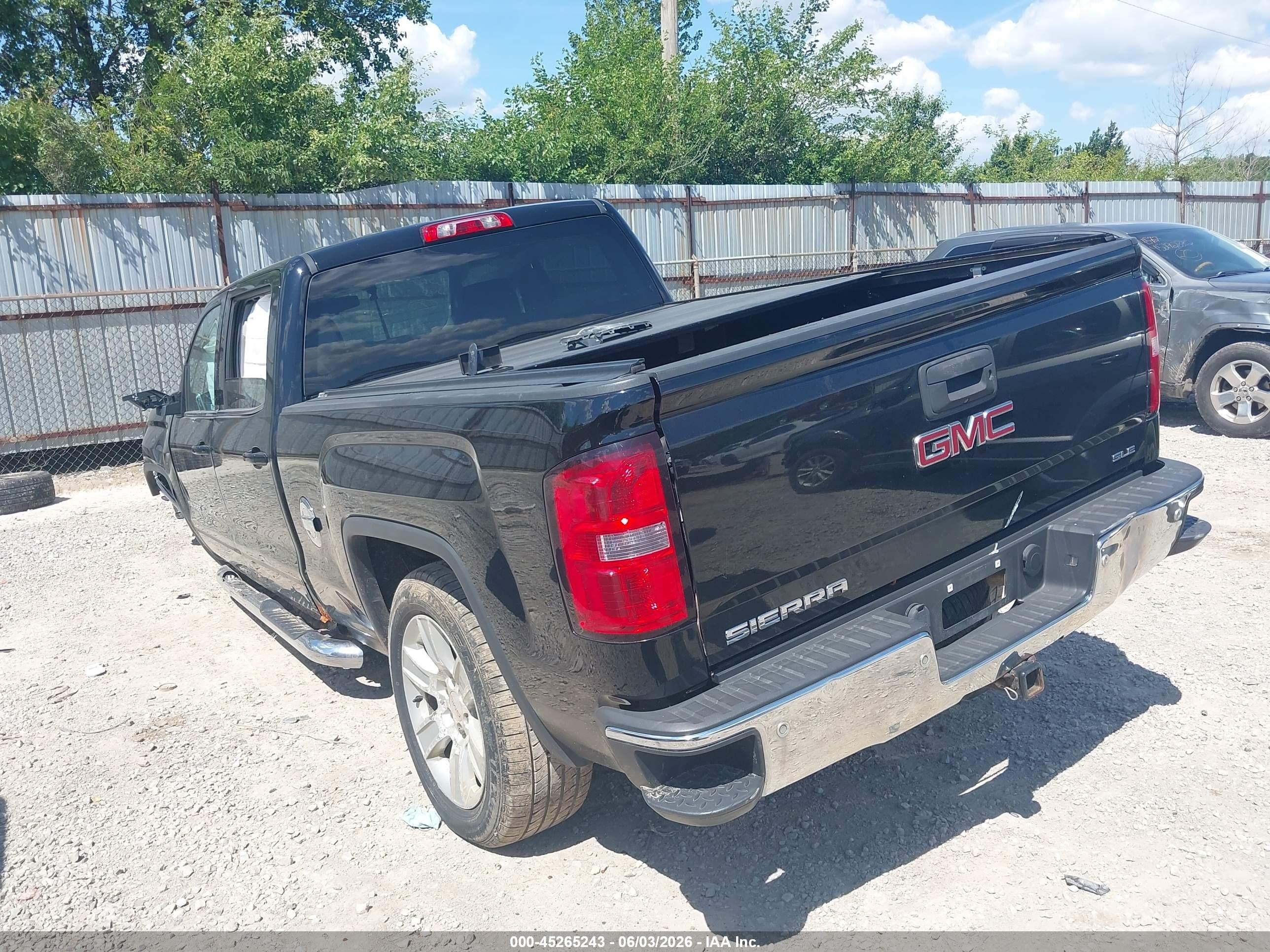 2015 Gmc Sierra 1500 Sle Black vin: 3GTU2UEC7FG140881