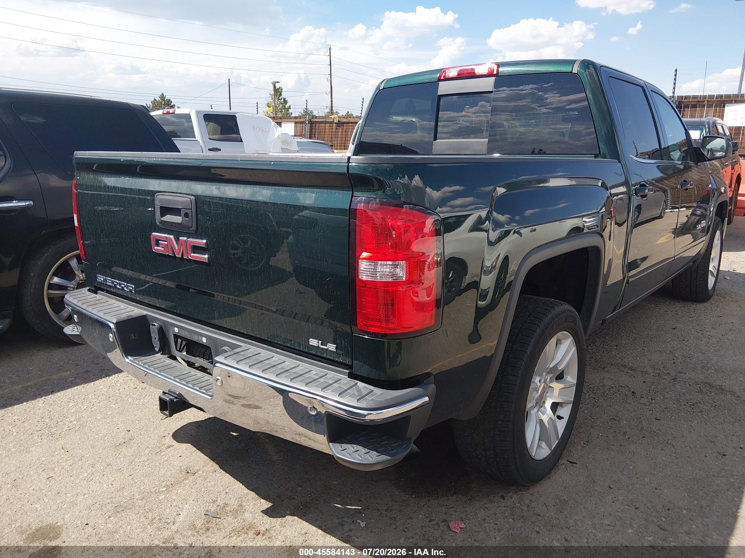 2015 Gmc Sierra 1500 Sle Green vin: 3GTU2UEC7FG359825