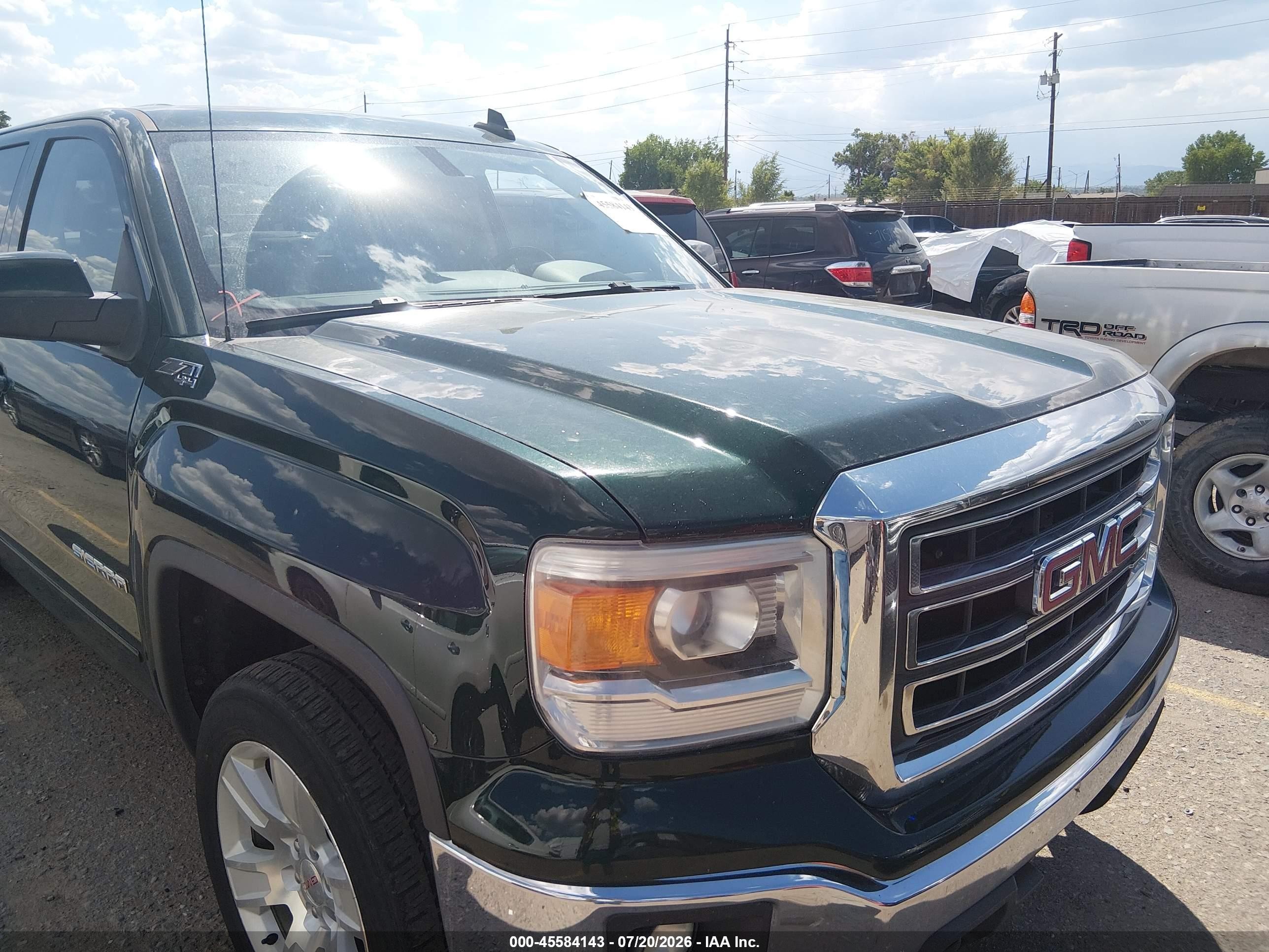 2015 Gmc Sierra 1500 Sle Green vin: 3GTU2UEC7FG359825