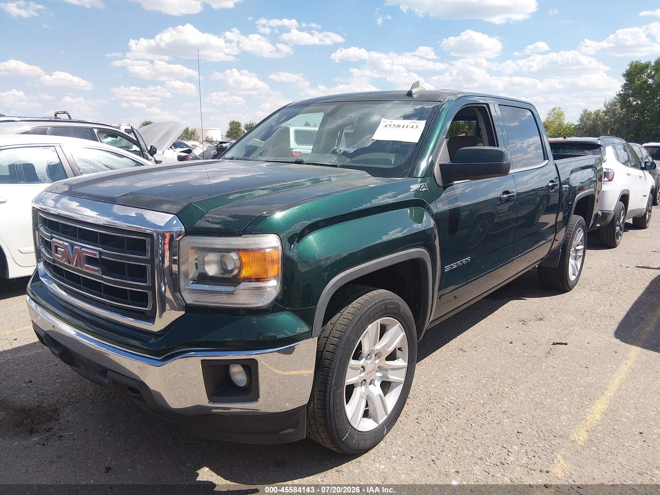 2015 Gmc Sierra 1500 Sle Green vin: 3GTU2UEC7FG359825