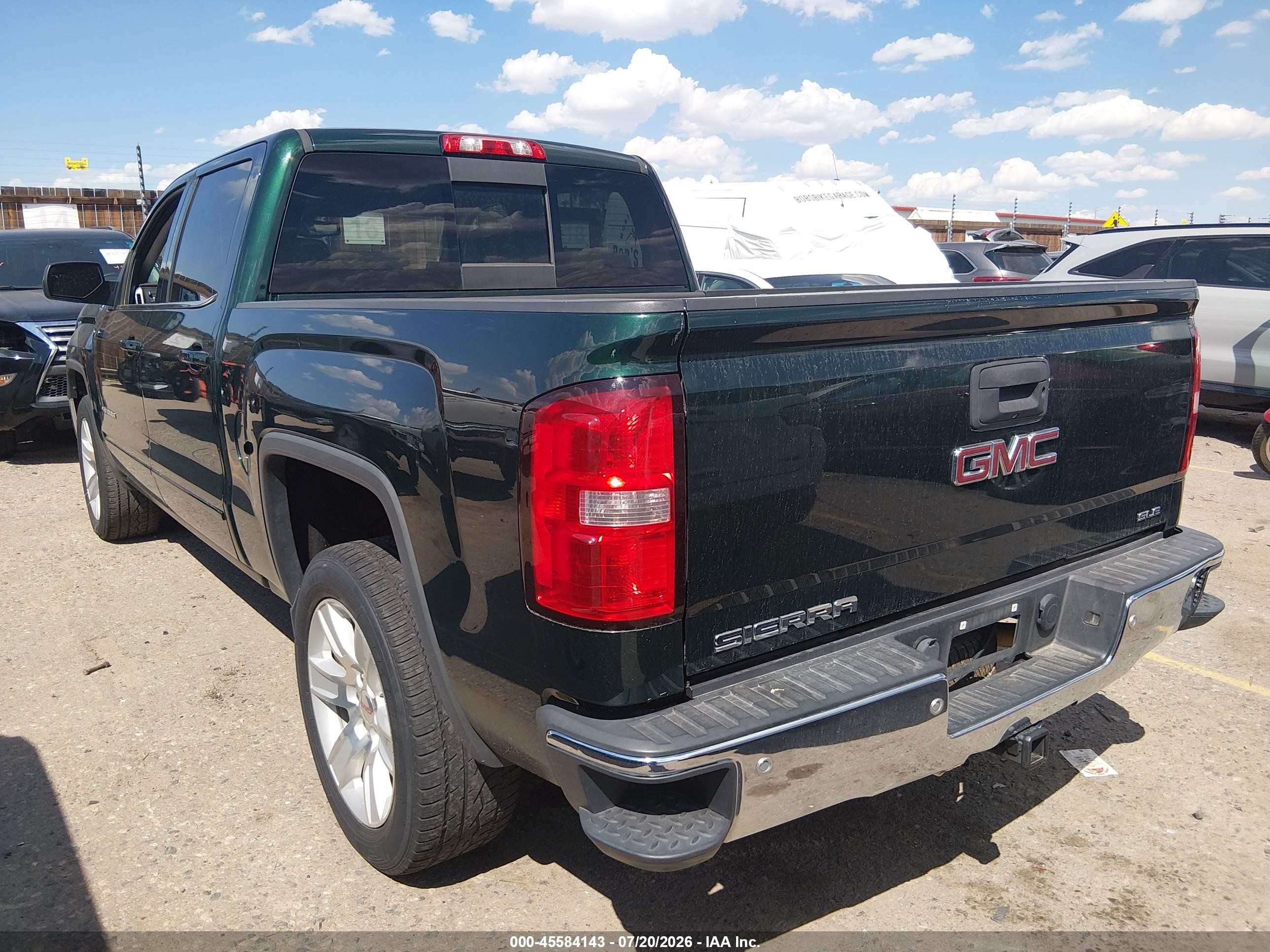 2015 Gmc Sierra 1500 Sle Green vin: 3GTU2UEC7FG359825
