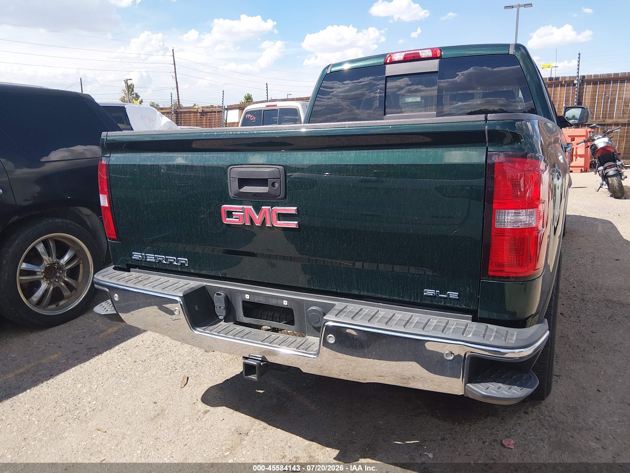 2015 Gmc Sierra 1500 Sle Green vin: 3GTU2UEC7FG359825
