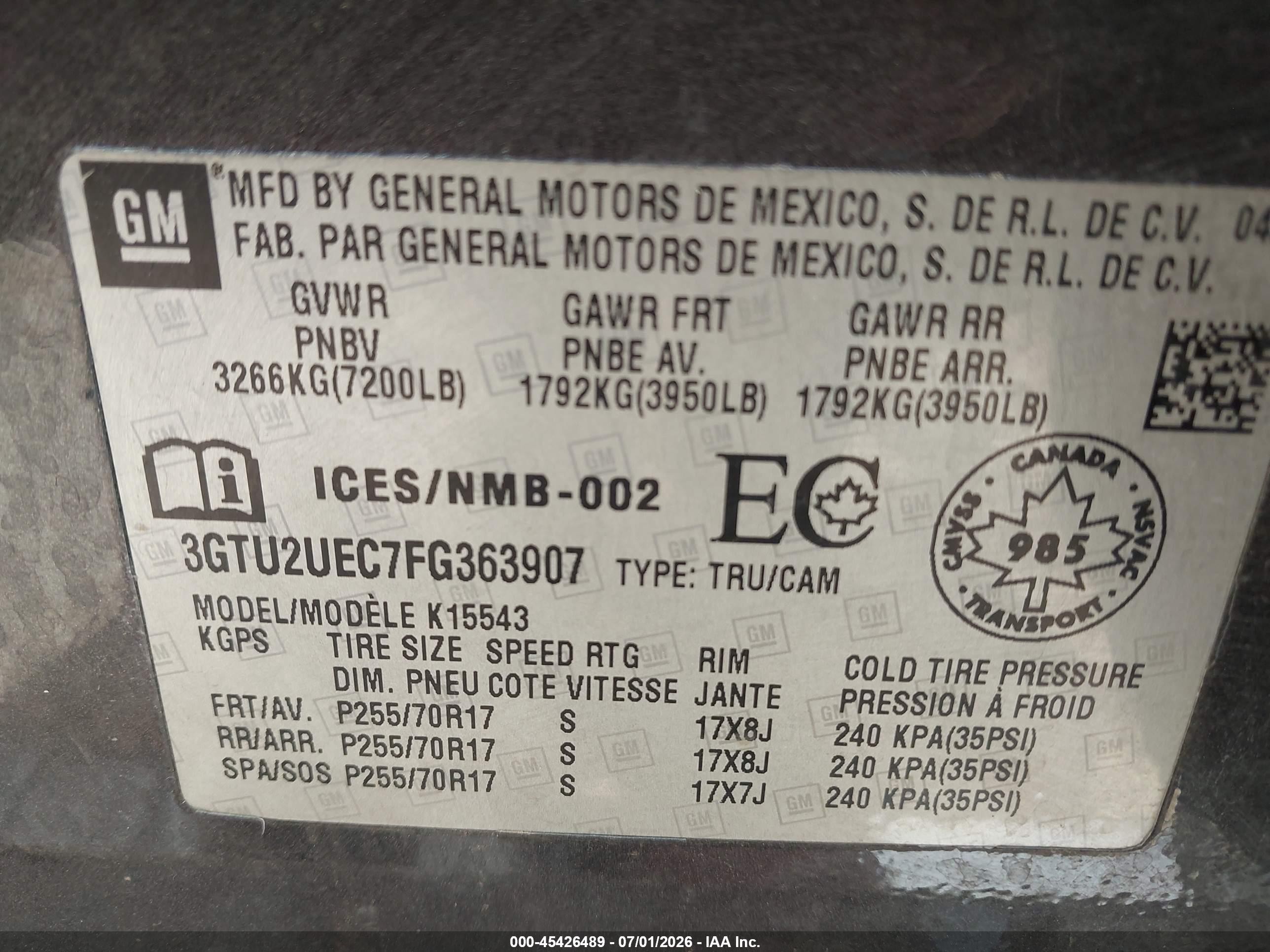 2015 Gmc Sierra 1500 Sle Black vin: 3GTU2UEC7FG363907