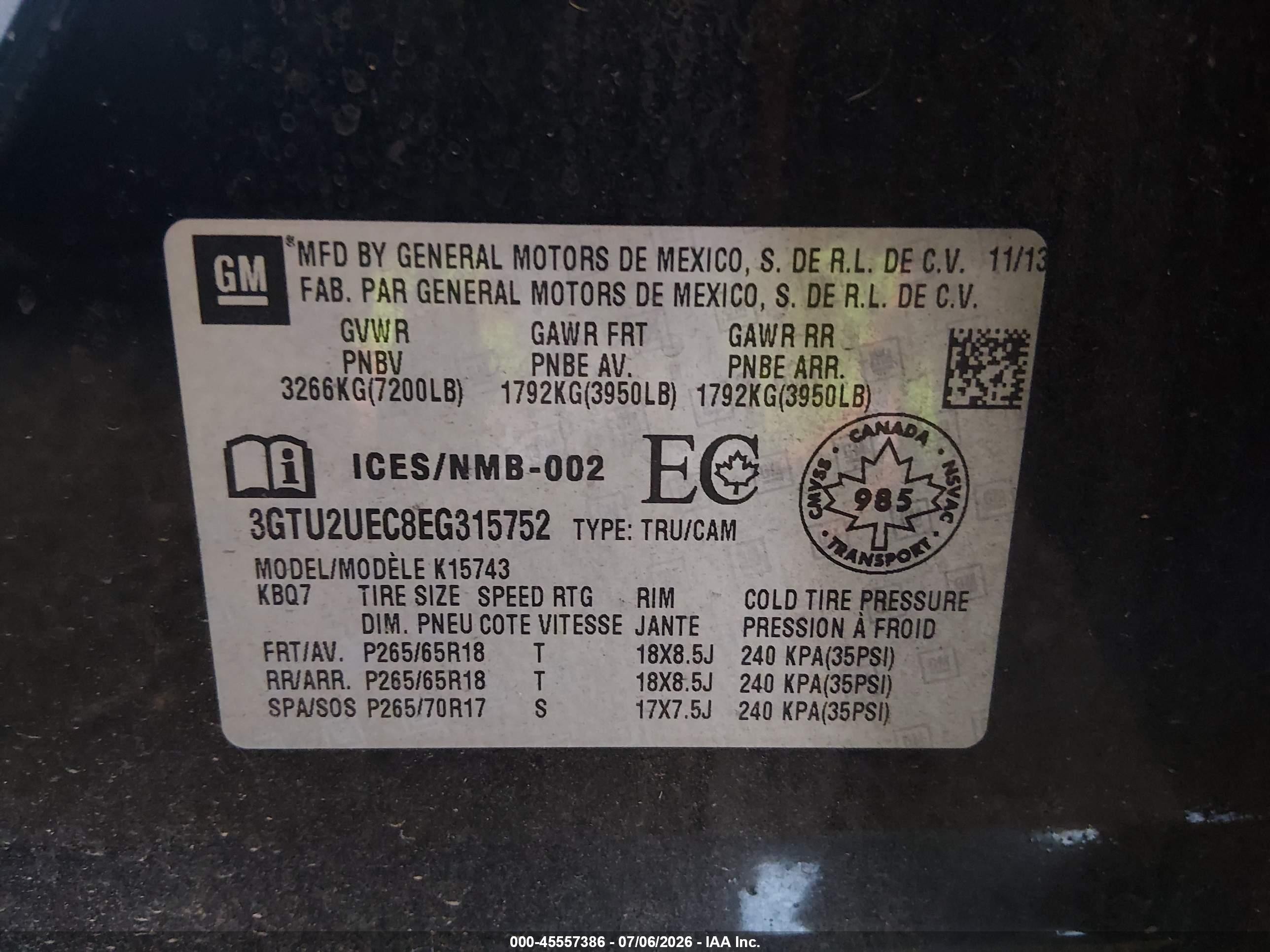 2014 Gmc Sierra 1500 Sle Black vin: 3GTU2UEC8EG315752