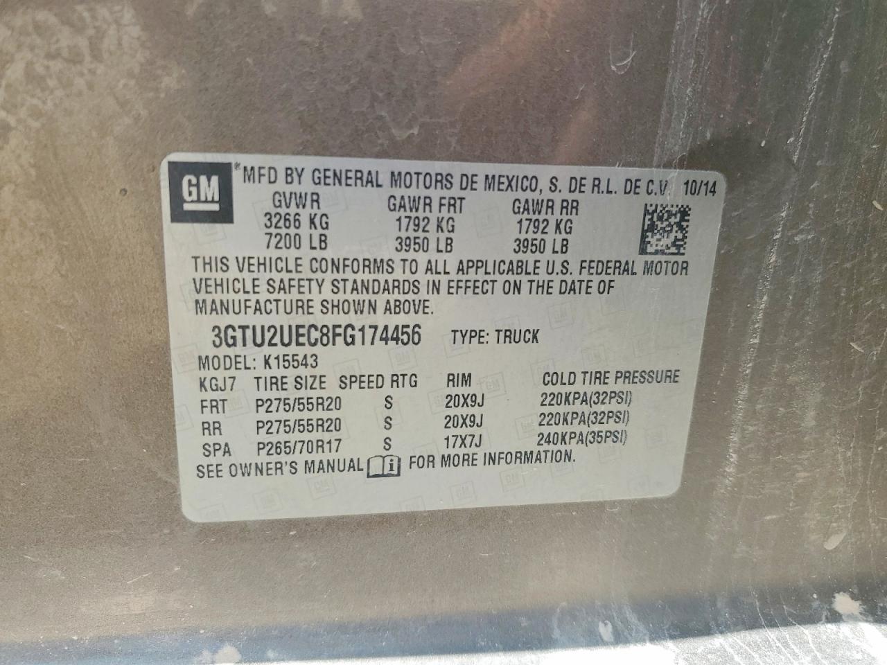 2015 Gmc Sierra K1500 Sle Brown vin: 3GTU2UEC8FG174456