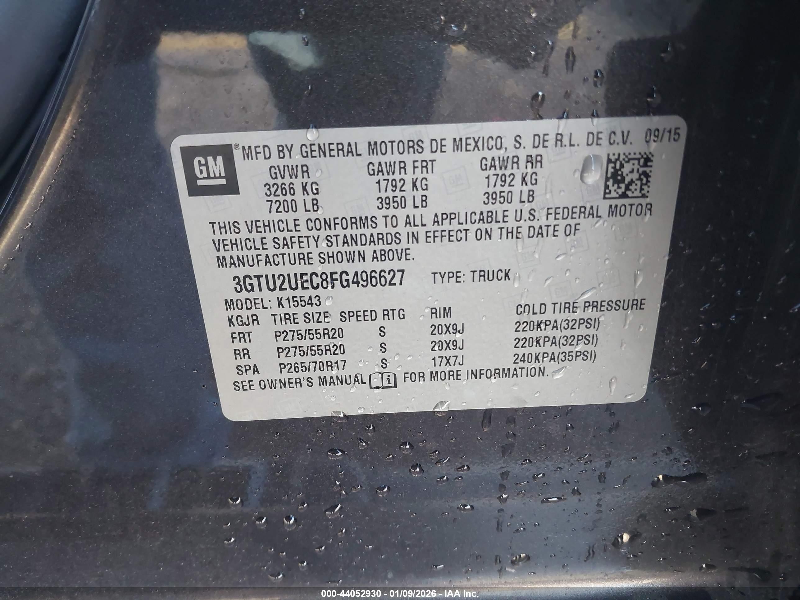 2015 Gmc Sierra 1500 Sle Black vin: 3GTU2UEC8FG496627