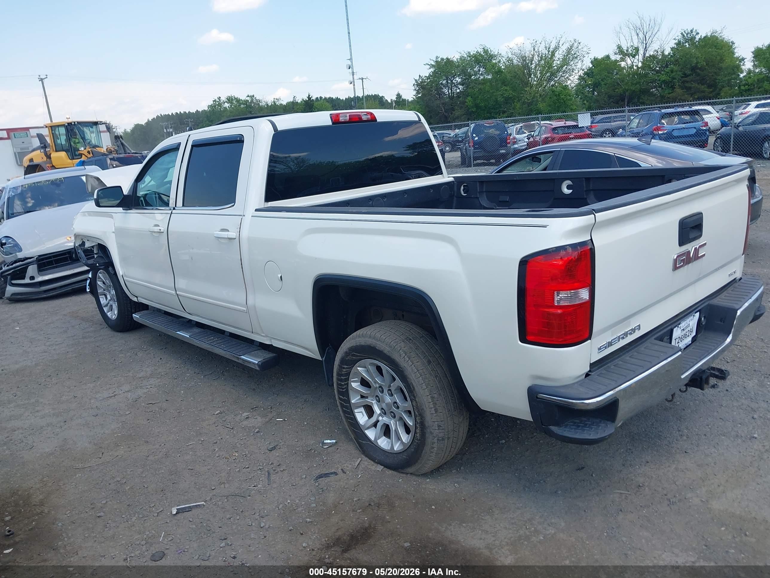 2015 Gmc Sierra 1500 Sle Белый vin: 3GTU2UEC9FG147346