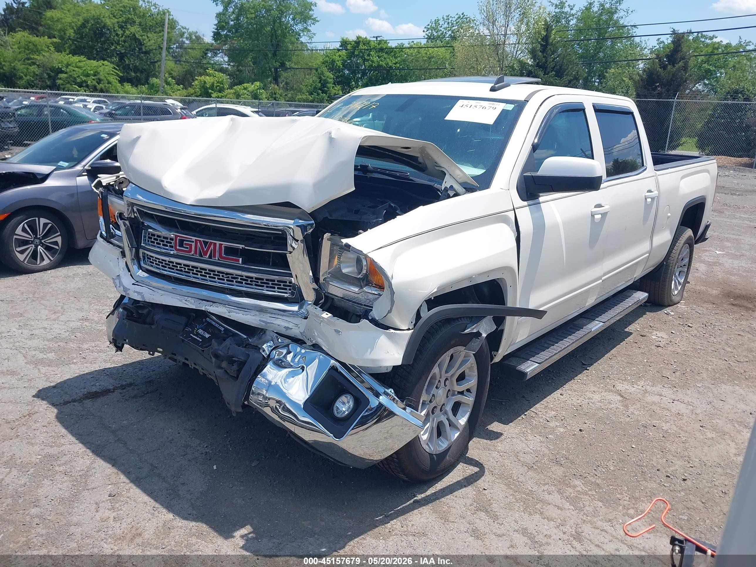 2015 Gmc Sierra 1500 Sle Белый vin: 3GTU2UEC9FG147346