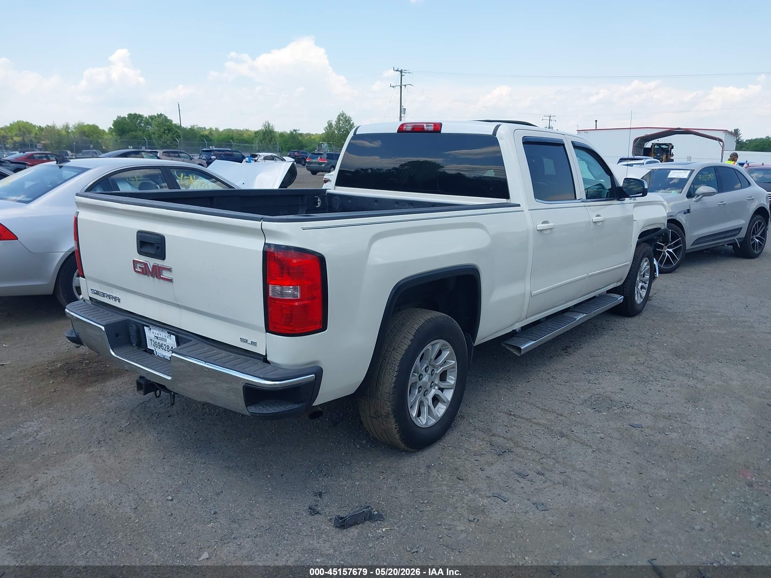 2015 Gmc Sierra 1500 Sle Белый vin: 3GTU2UEC9FG147346