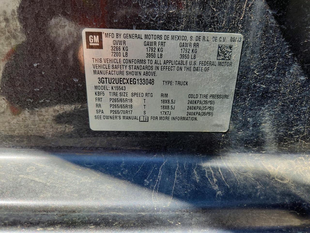 2014 Gmc Sierra K1500 Sle Black vin: 3GTU2UECXEG133048