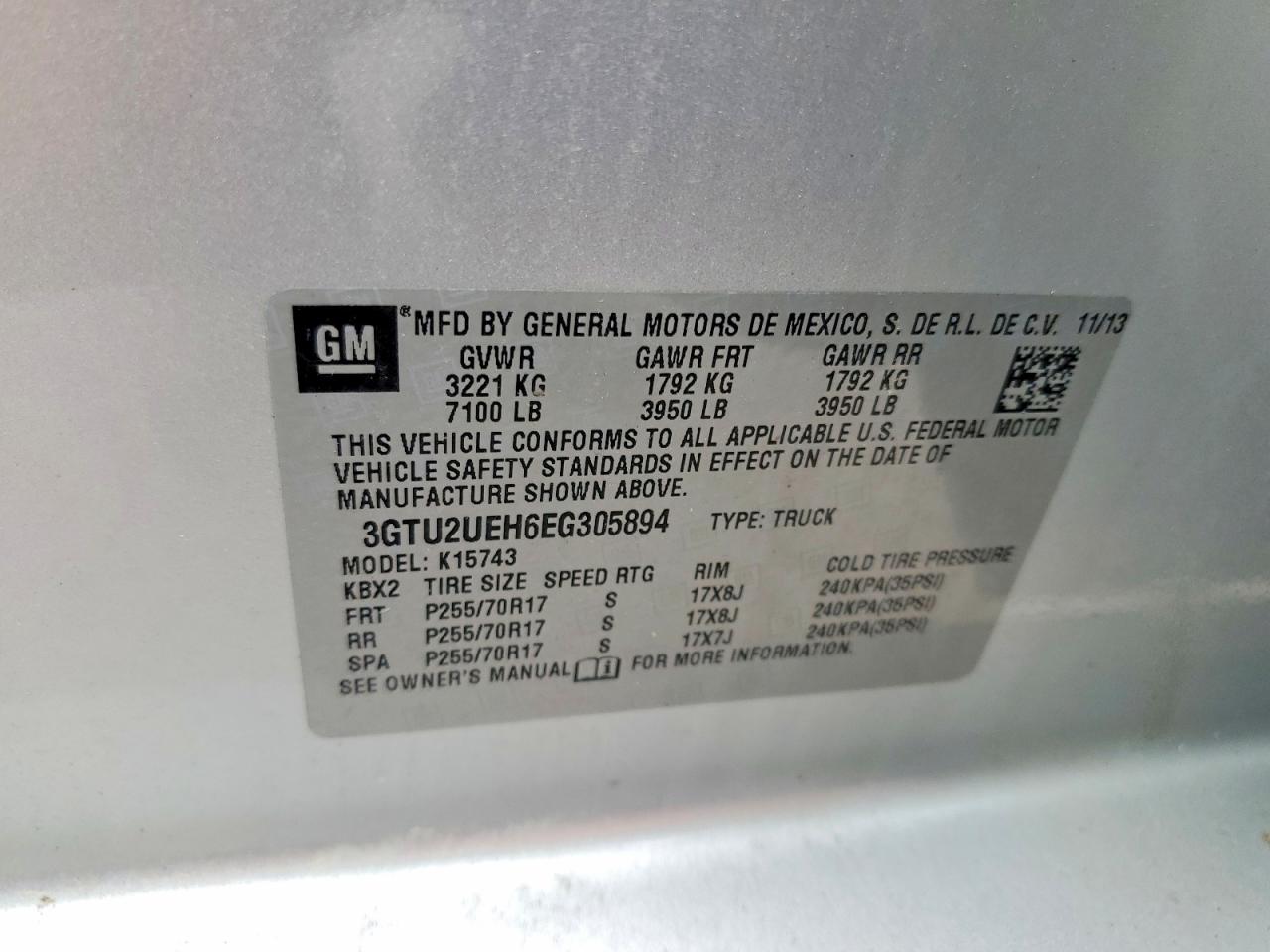 2014 Gmc Sierra K1500 Sle Silver vin: 3GTU2UEH6EG305894