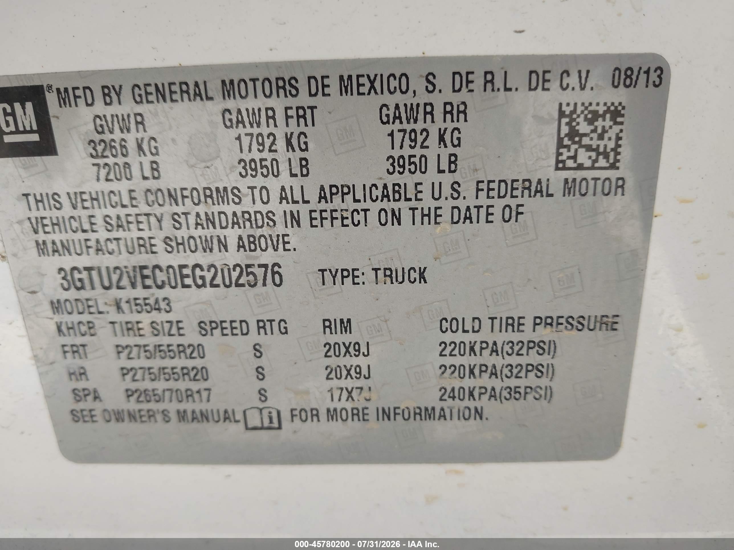 2014 Gmc Sierra 1500 Slt White vin: 3GTU2VEC0EG202576