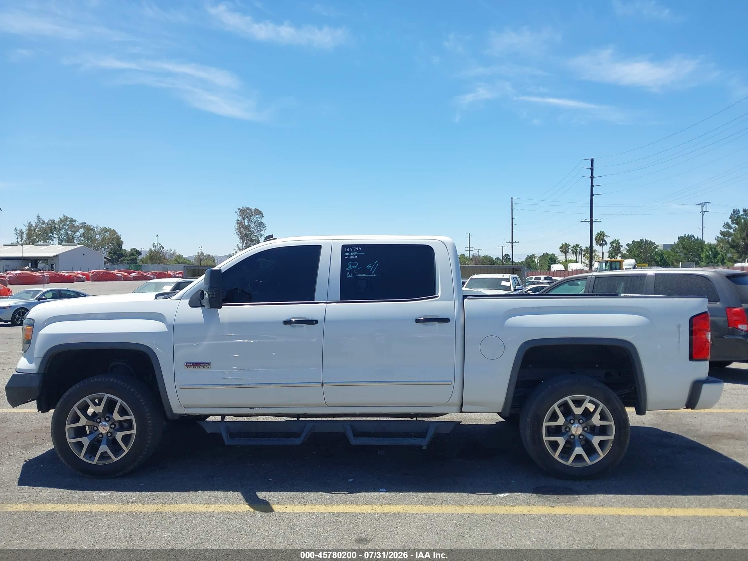 2014 Gmc Sierra 1500 Slt White vin: 3GTU2VEC0EG202576