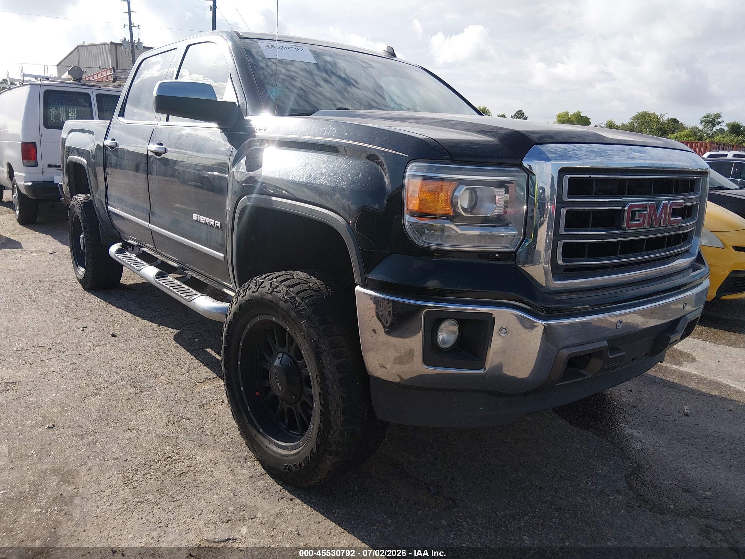 2014 Gmc Sierra 1500 Slt Black vin: 3GTU2VEC0EG336598