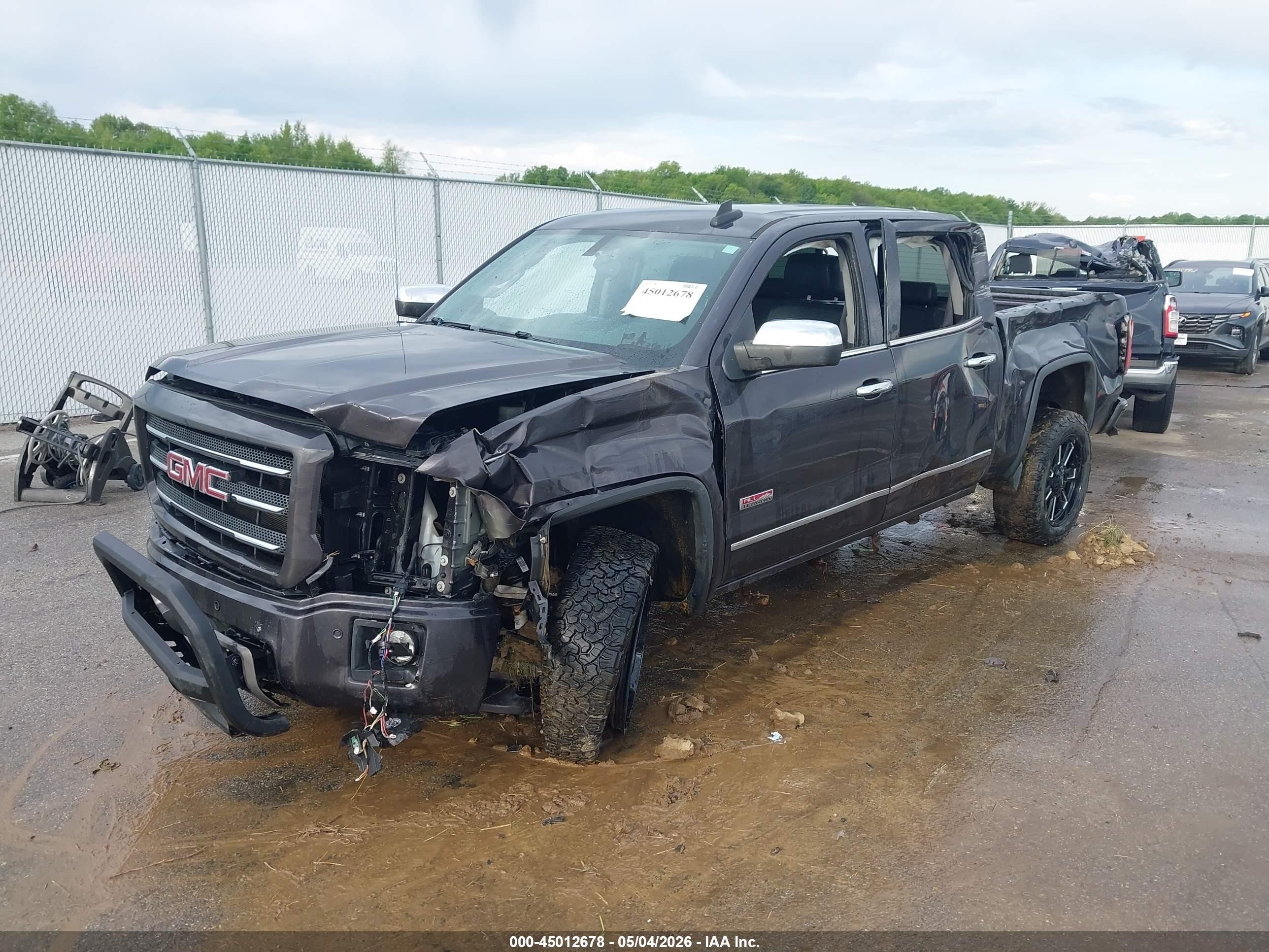 2015 Gmc Sierra 1500 Slt Серый vin: 3GTU2VEC0FG305241