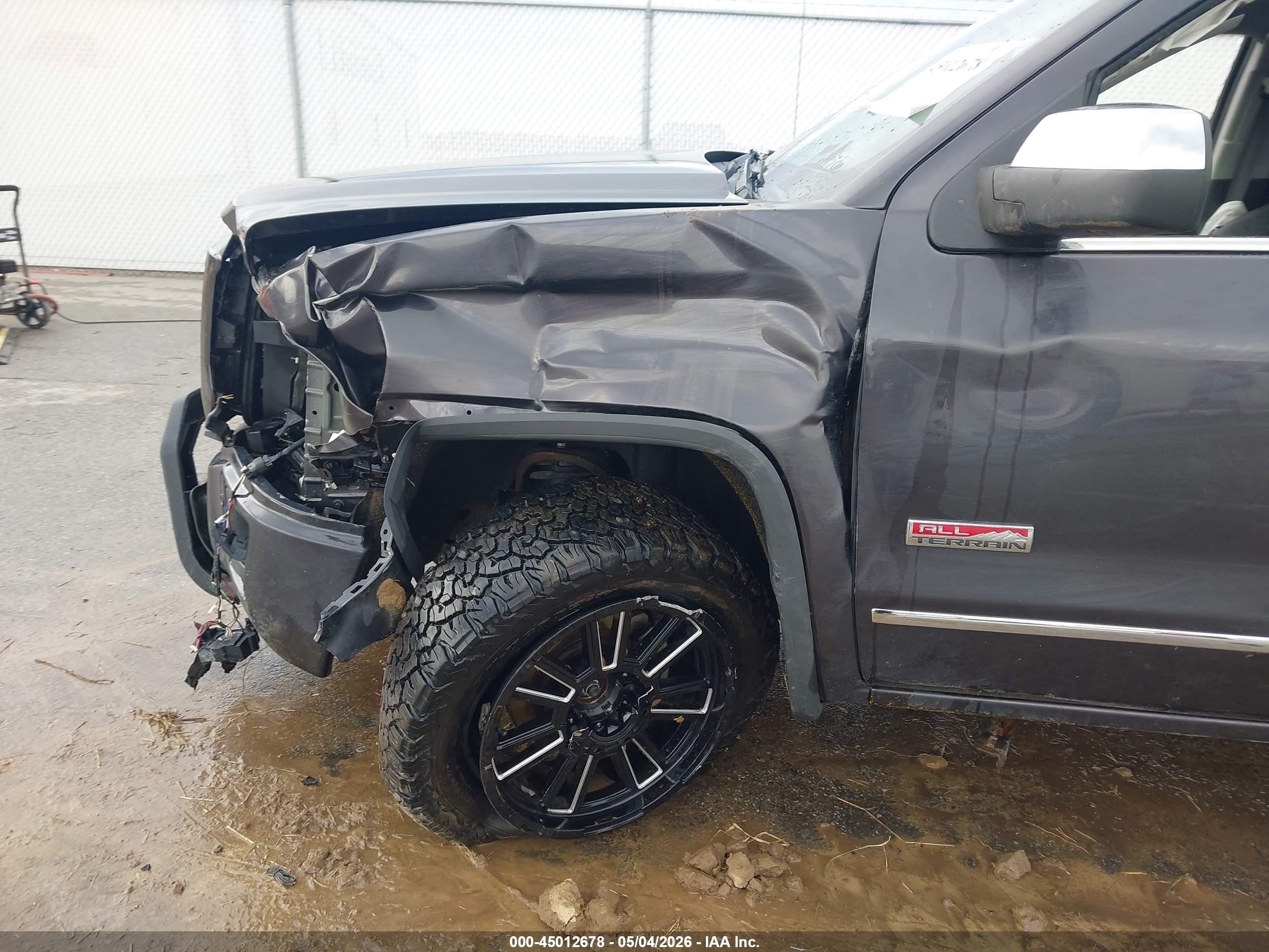 2015 Gmc Sierra 1500 Slt Серый vin: 3GTU2VEC0FG305241