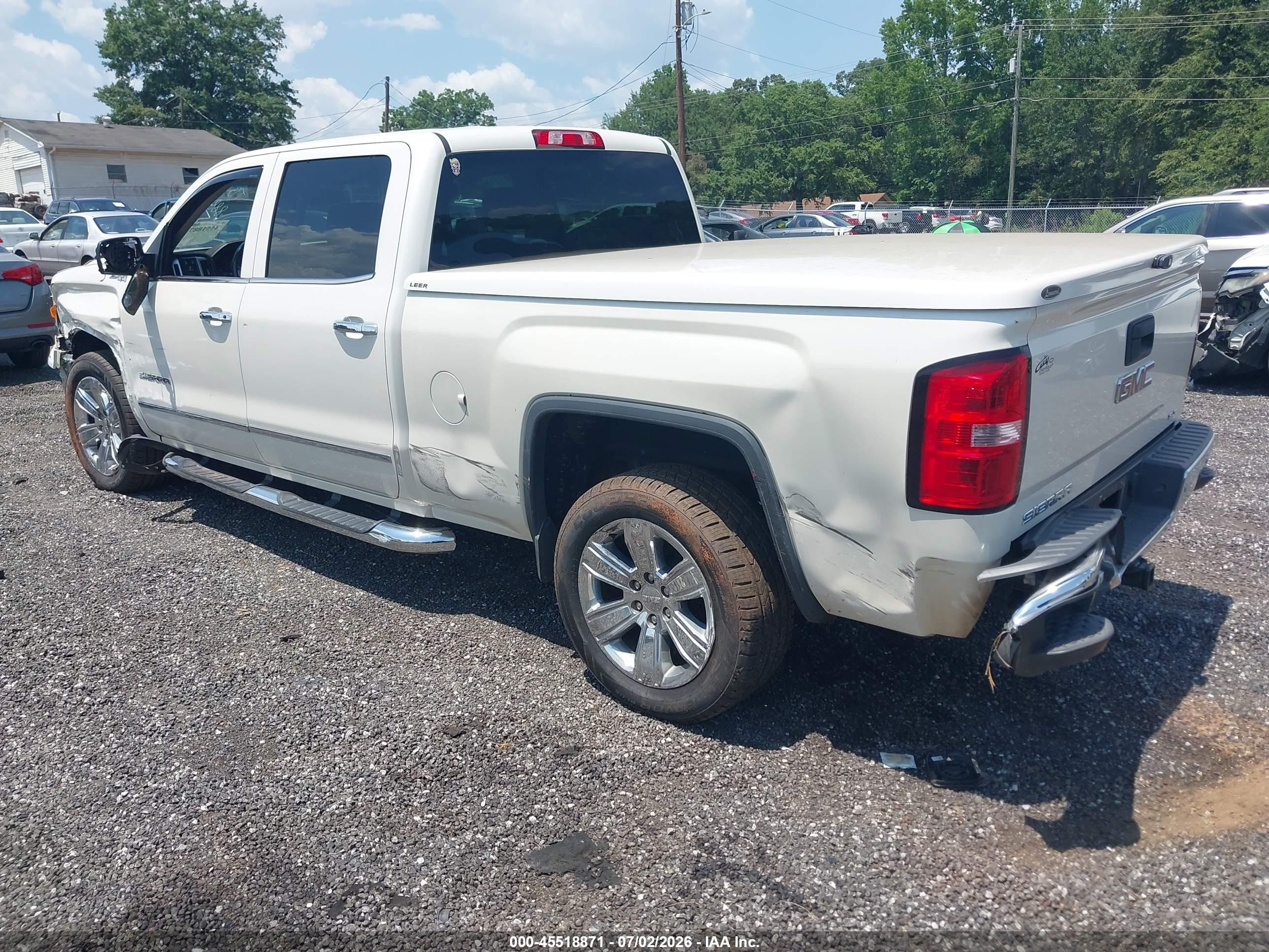 2014 Gmc Sierra 1500 Slt White vin: 3GTU2VEC1EG318160