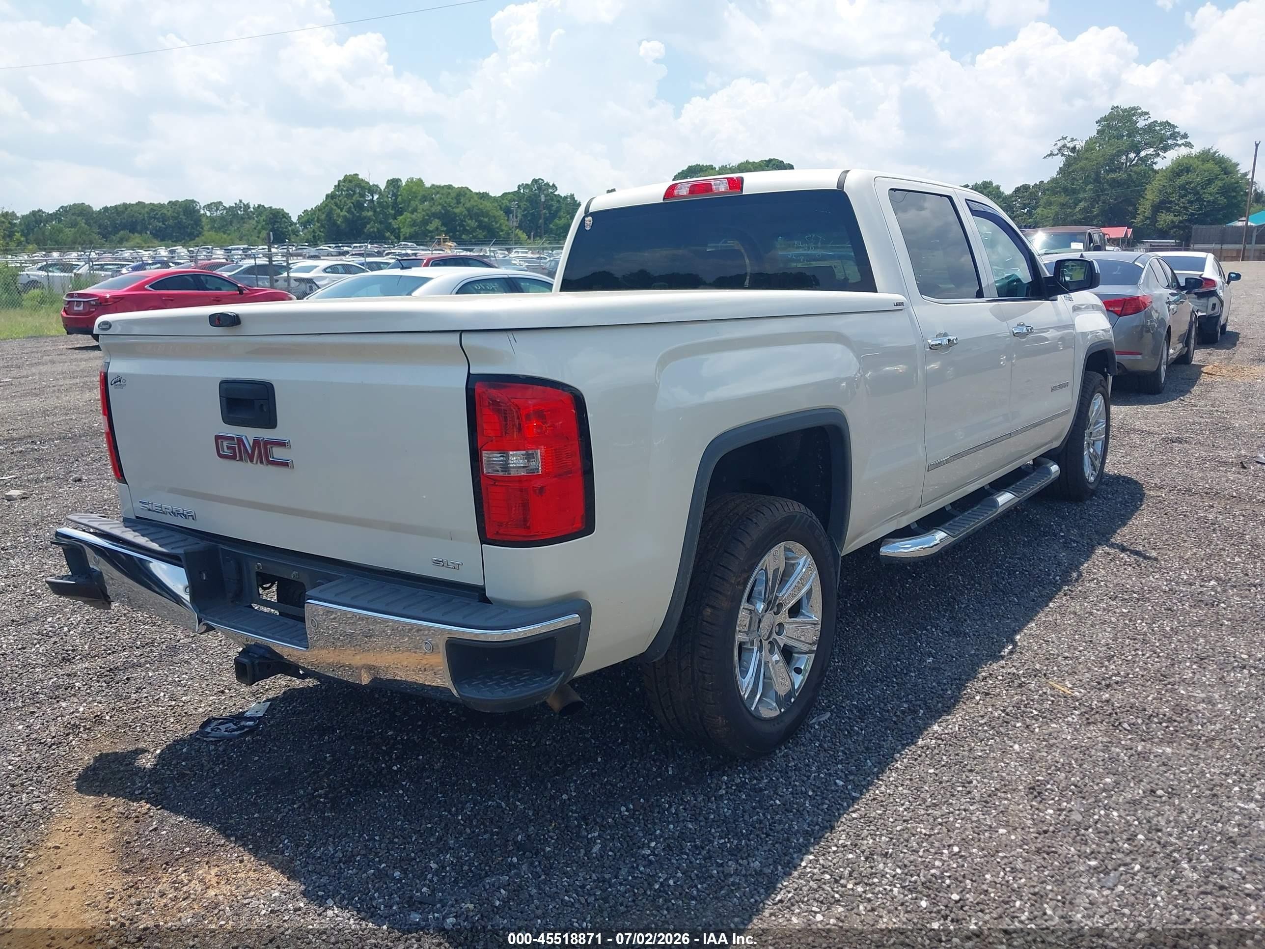 2014 Gmc Sierra 1500 Slt White vin: 3GTU2VEC1EG318160