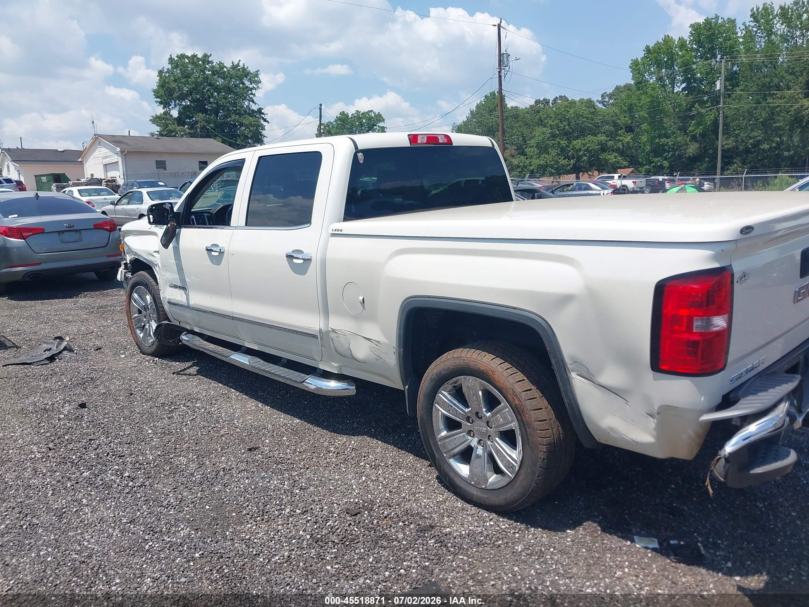 2014 Gmc Sierra 1500 Slt White vin: 3GTU2VEC1EG318160
