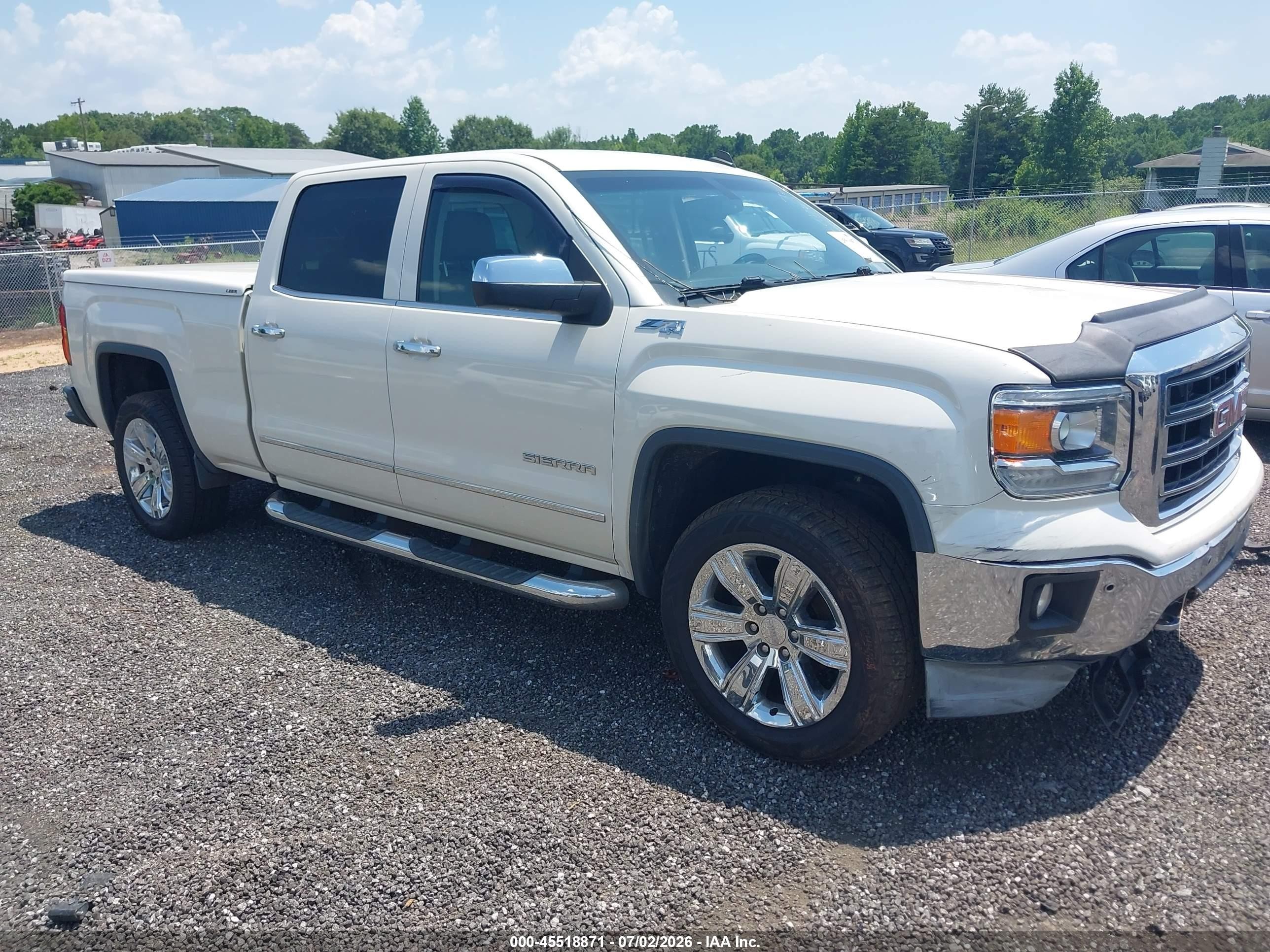 2014 Gmc Sierra 1500 Slt White vin: 3GTU2VEC1EG318160