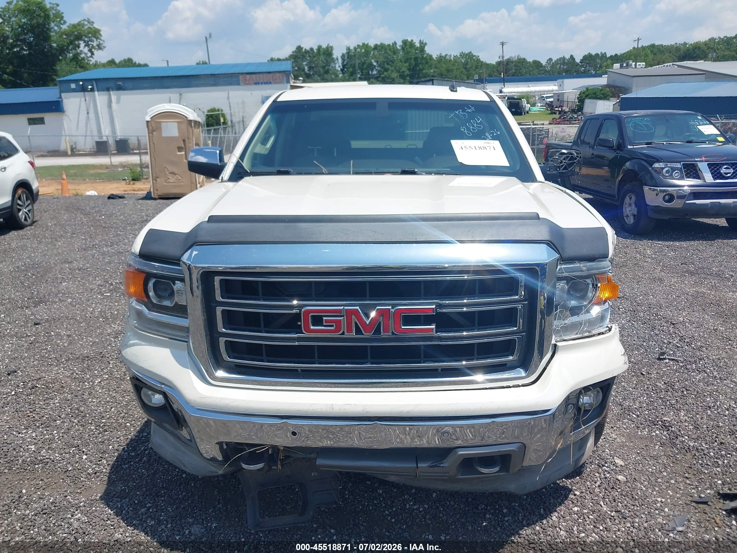 2014 Gmc Sierra 1500 Slt White vin: 3GTU2VEC1EG318160