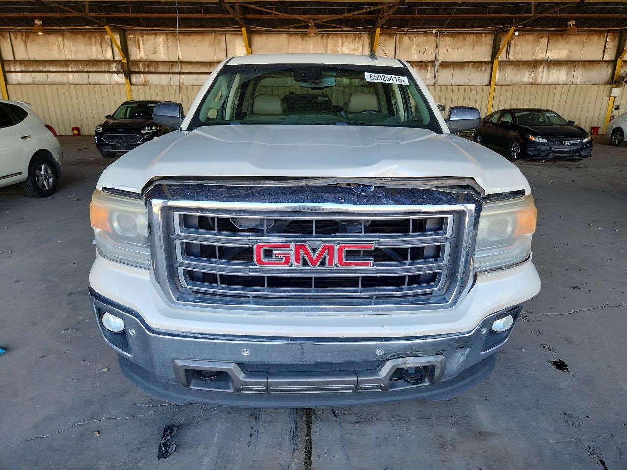 2014 Gmc Sierra K1500 Slt White vin: 3GTU2VEC1EG377564