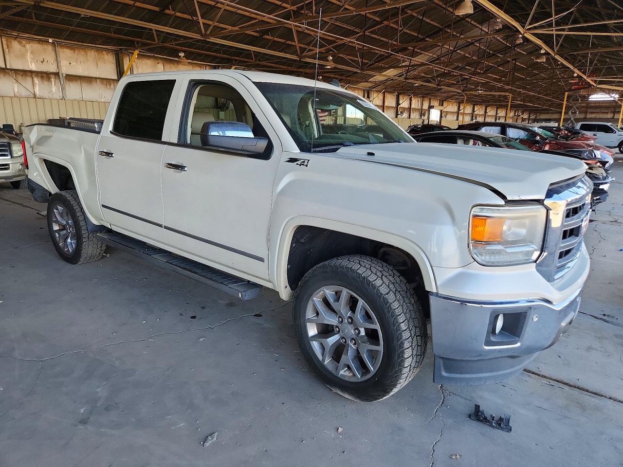 2014 Gmc Sierra K1500 Slt White vin: 3GTU2VEC1EG377564