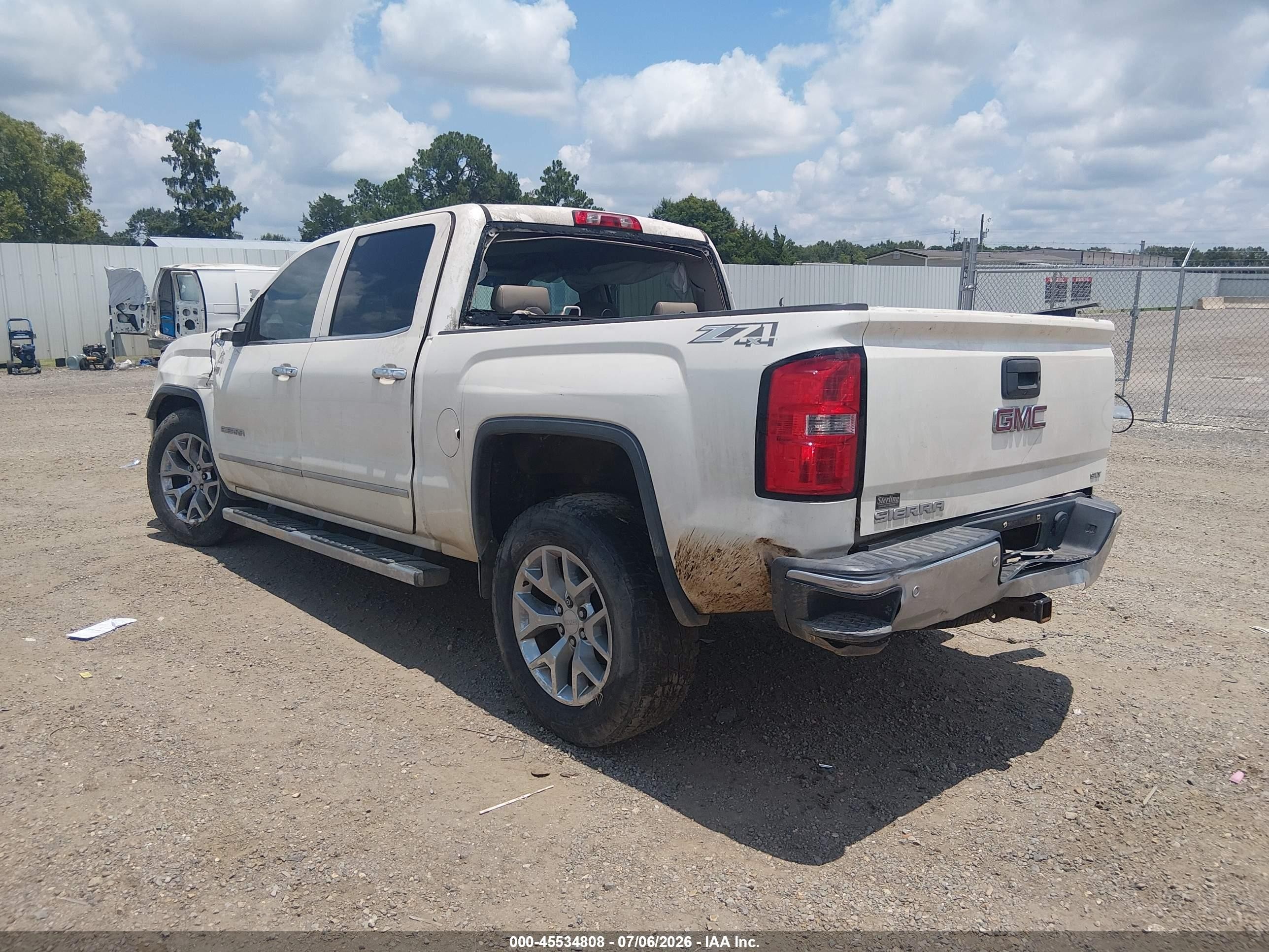 2014 Gmc Sierra 1500 Slt White vin: 3GTU2VEC1EG421921